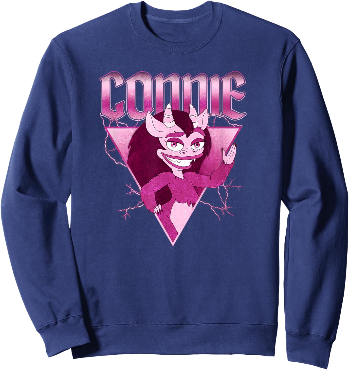 Big Mouth Hormone Monster Connie Distressed Portrait Sweatshirt - Sweatshirt | Navy