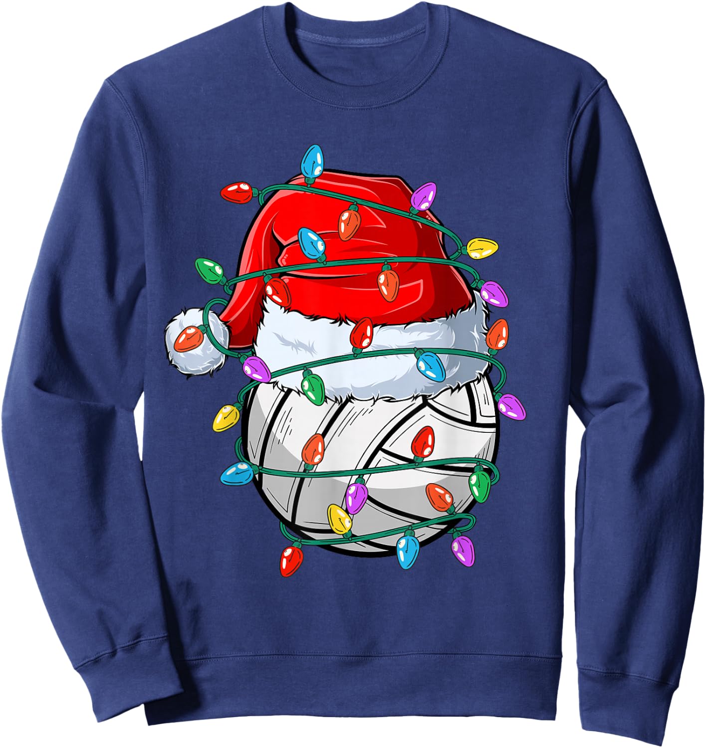 Christmas Volleyball Xmas Santa Sports Hat Ball Kids Boy Men Sweatshirt - Sweatshirt | Navy