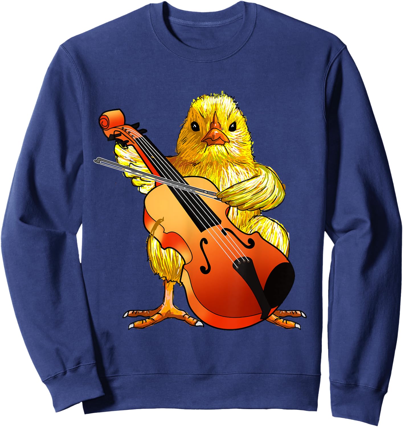 Cute Chicken Playing Cello - Musical Cello Player Gifts Idea Sweatshirt - Sweatshirt | Navy