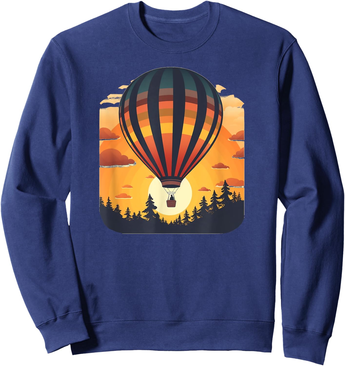 Wilderness Adventures with Sunset and hot Air Balloon Sweatshirt - Sweatshirt | Navy