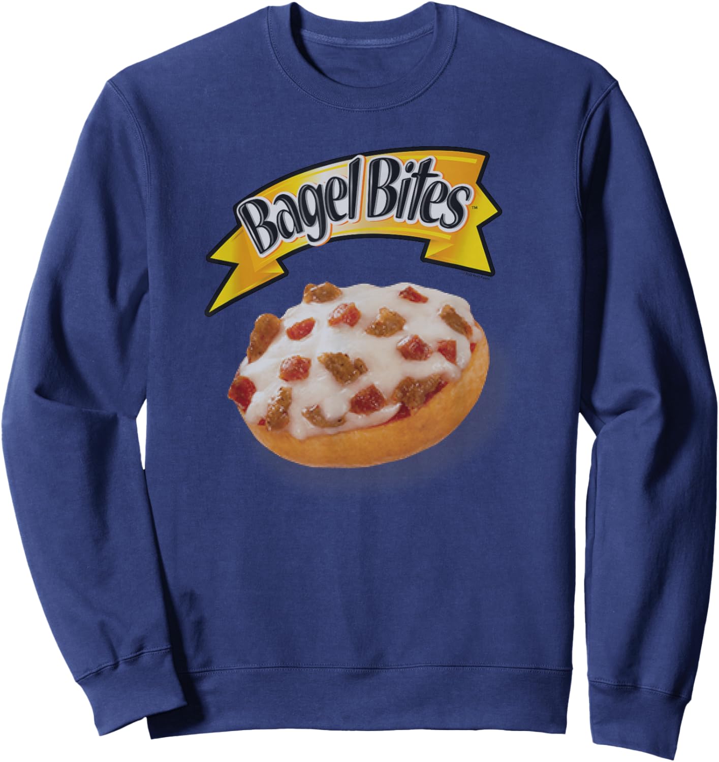 Bagel Bites Pizza Snacks Tasty Official Logo Sweatshirt - Sweatshirt | Navy