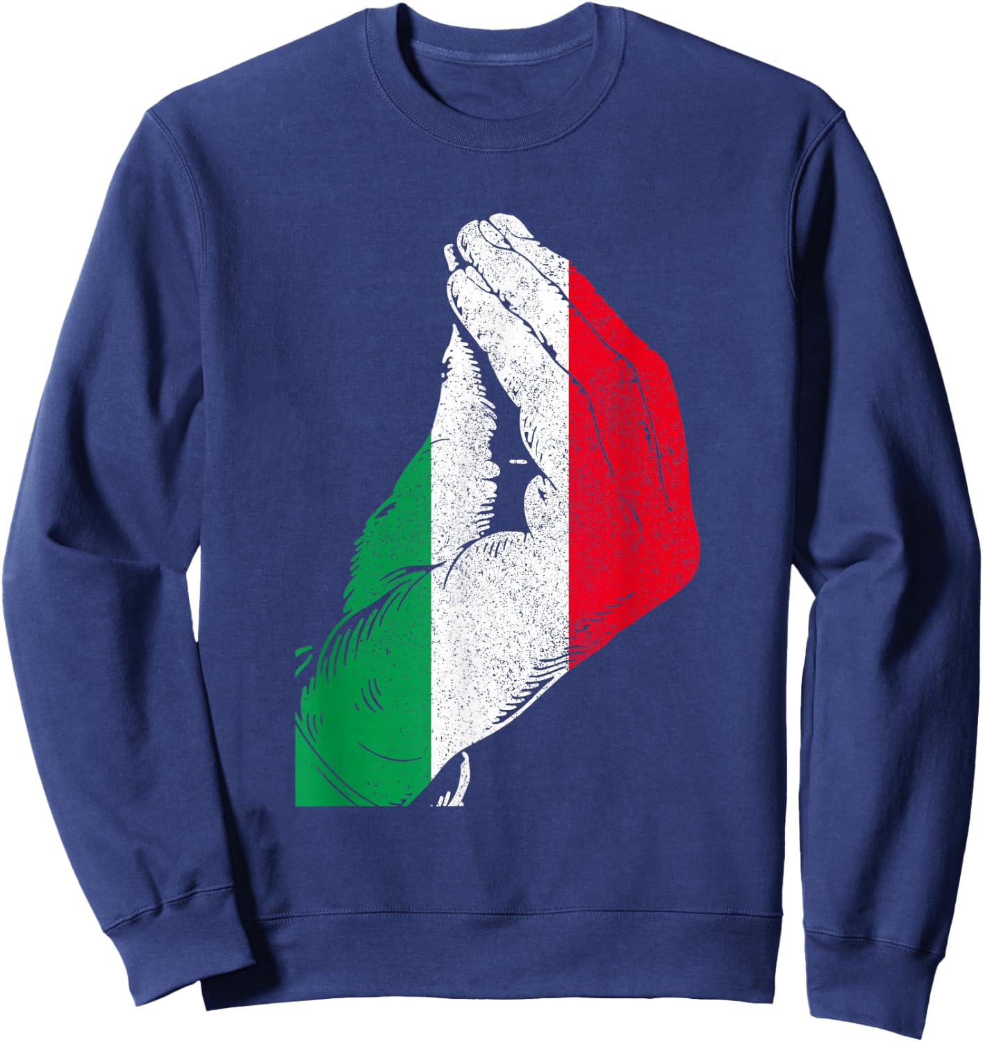 Italy Hand Gesture Italy Flag Pride Funny Sweatshirt - Sweatshirt | Navy