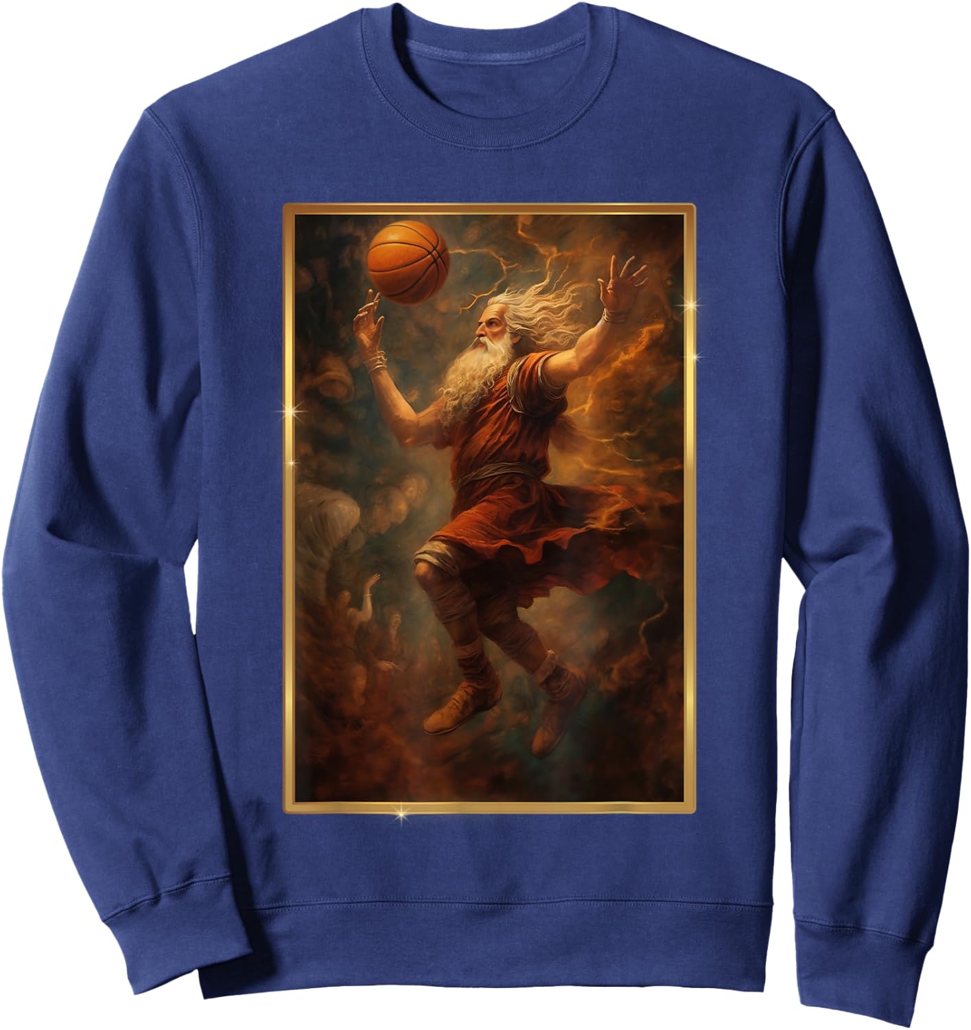 Zeus Mightiest Greek God Plays Basketball In The Heaven Men Sweatshirt - Sweatshirt | Navy