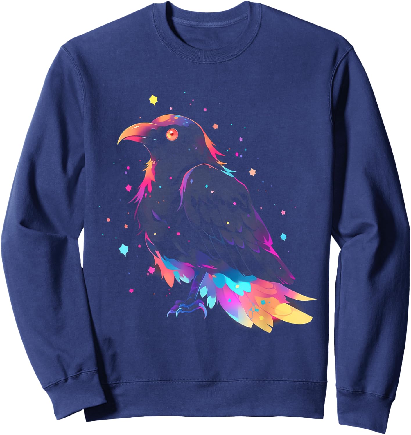 Kawaii Crow Raven | Pastel Goth Aesthetic Gothic Anime Sweatshirt - Sweatshirt | Navy