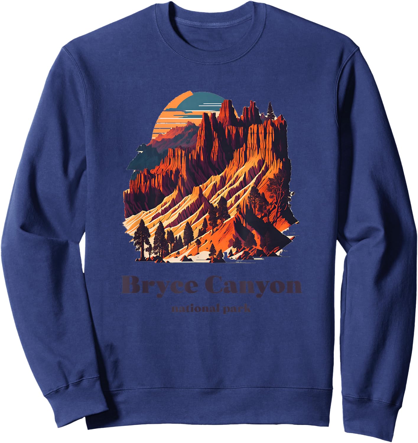 Bryce Canyon National Park Utah Cool Vintage Style Sweatshirt - Sweatshirt | Navy