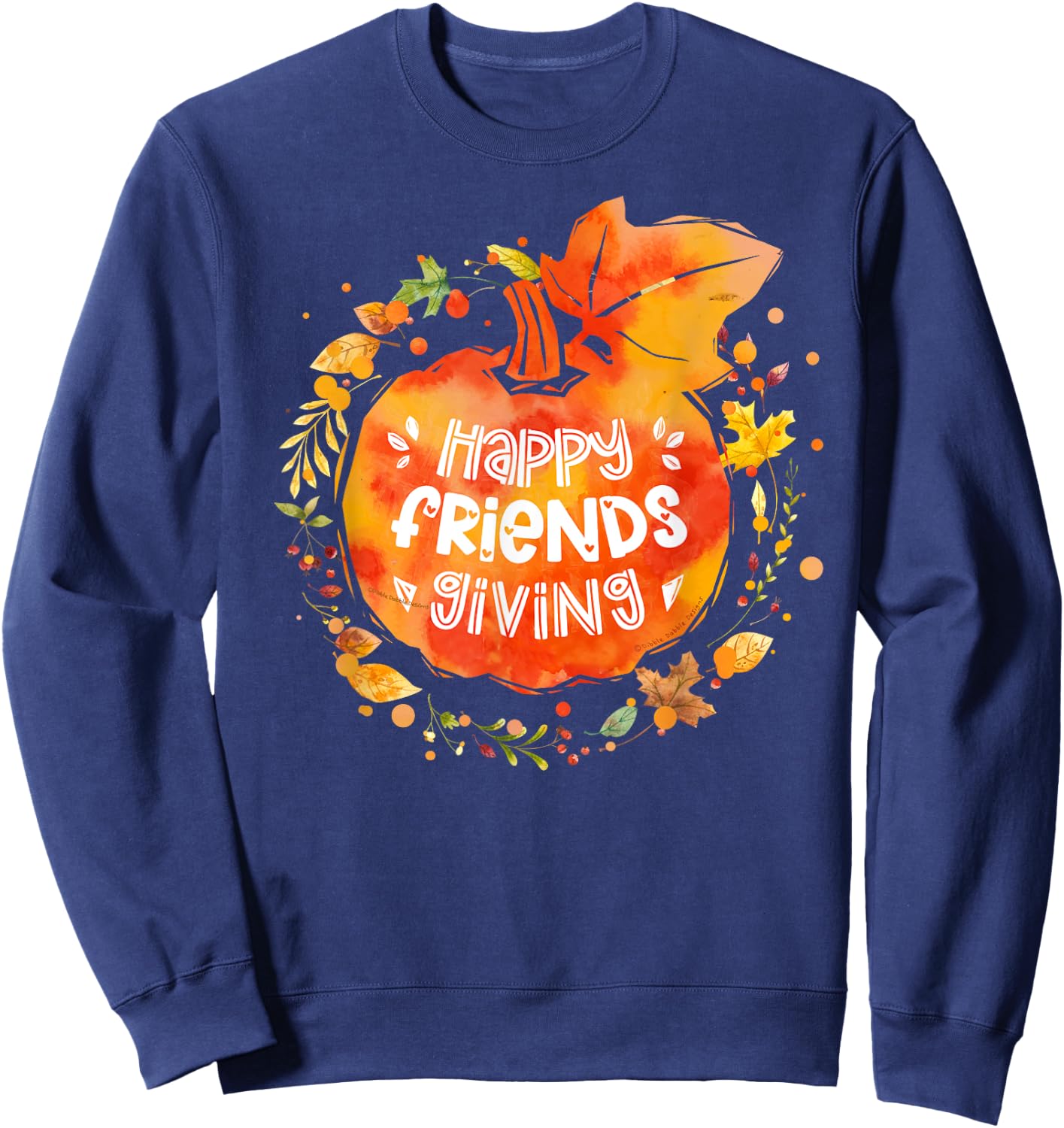 Happy Friendsgiving Thanksgiving with Friends Sweatshirt - Sweatshirt | Navy