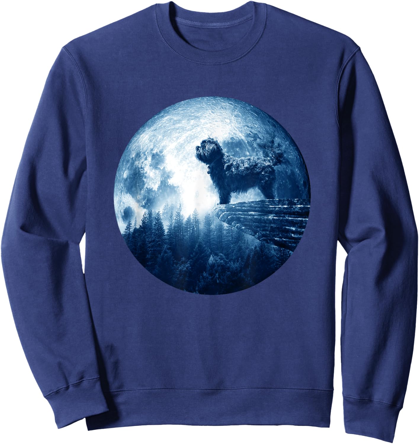 Affenpinscher Dog Moon Dog Mom Dad Women Men Dog Lovers Sweatshirt - Sweatshirt | Navy