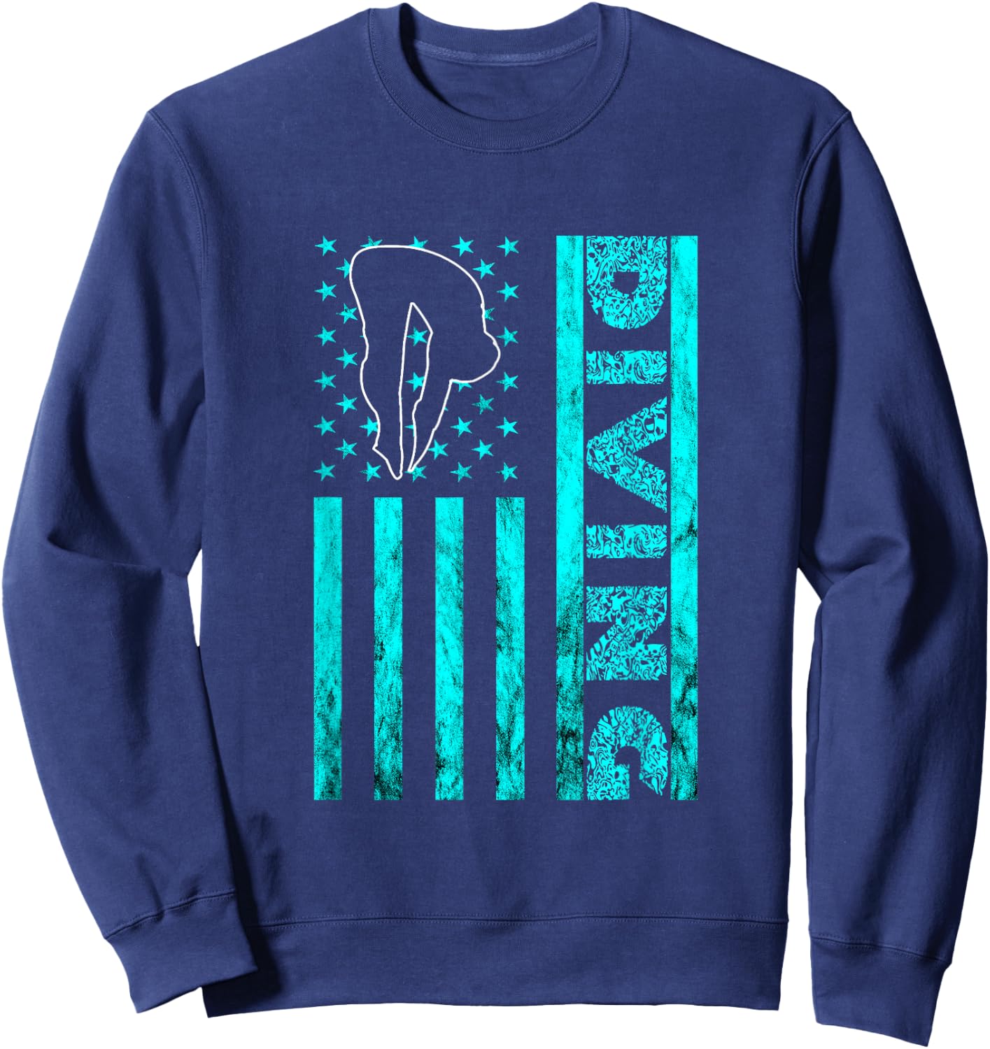 America USA Springboard Diving Platform Diver Water Sport Sweatshirt - Sweatshirt | Navy