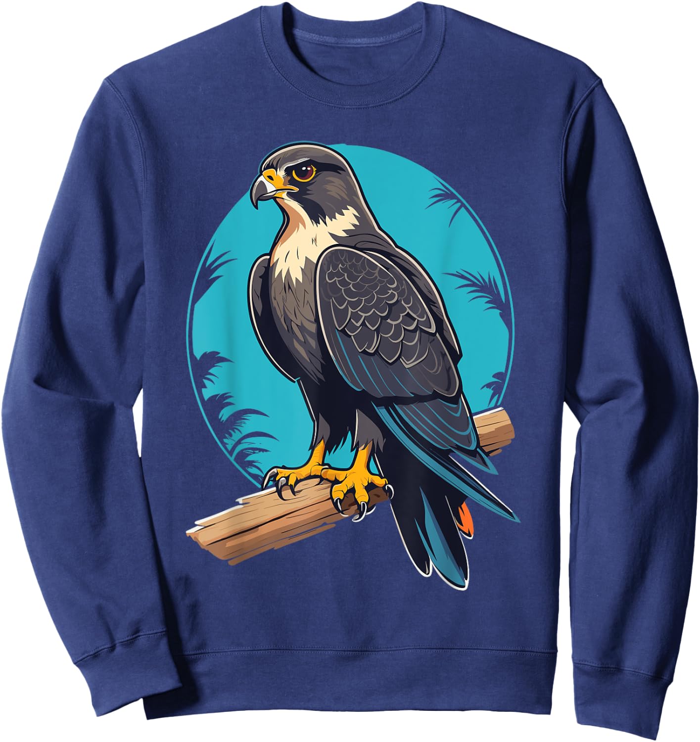 Ventage Peregrine Falcon Graphic: Cute Peregrine Falcon Sweatshirt - Sweatshirt | Navy