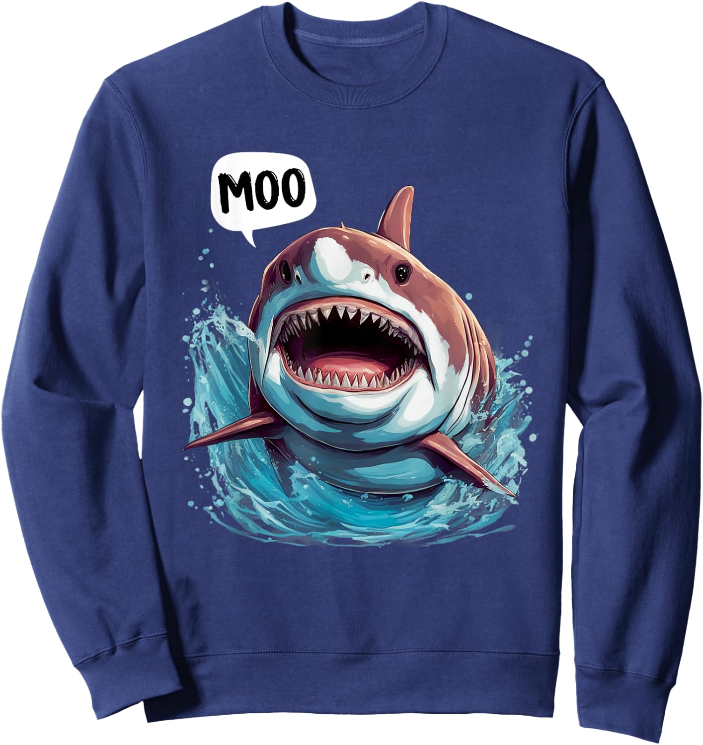 Funny Shark - Moo I'm A Cow Men Women Kids Moo Sweatshirt - Sweatshirt | Navy
