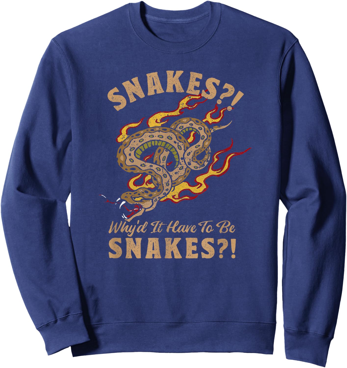 Indiana Jones Raiders of The Lost Ark Why Snakes Quote Sweatshirt - Sweatshirt | Navy