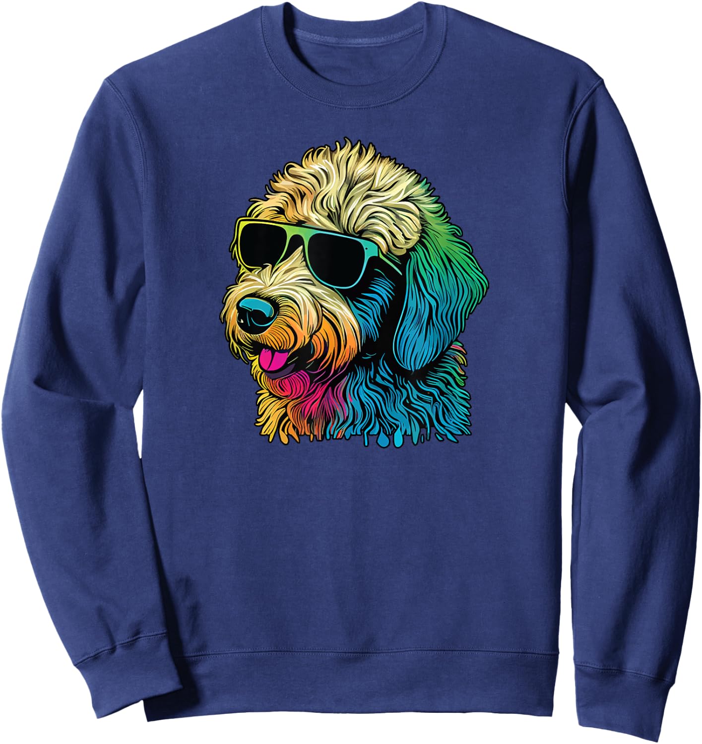 Dad Mom Cool Dog Sunglasses - Goldendoodle Men Women Sweatshirt - Sweatshirt | Navy