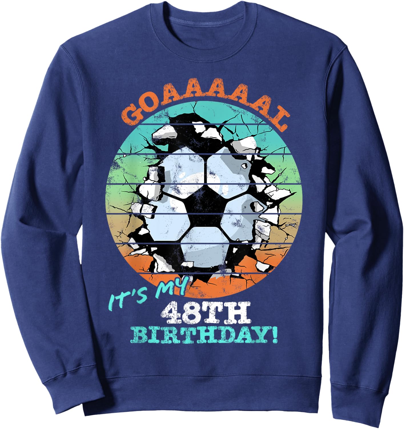 Soccer Birthday Party 48 Year Old Boy 48th Birthday, Girl Sweatshirt - Sweatshirt | Navy