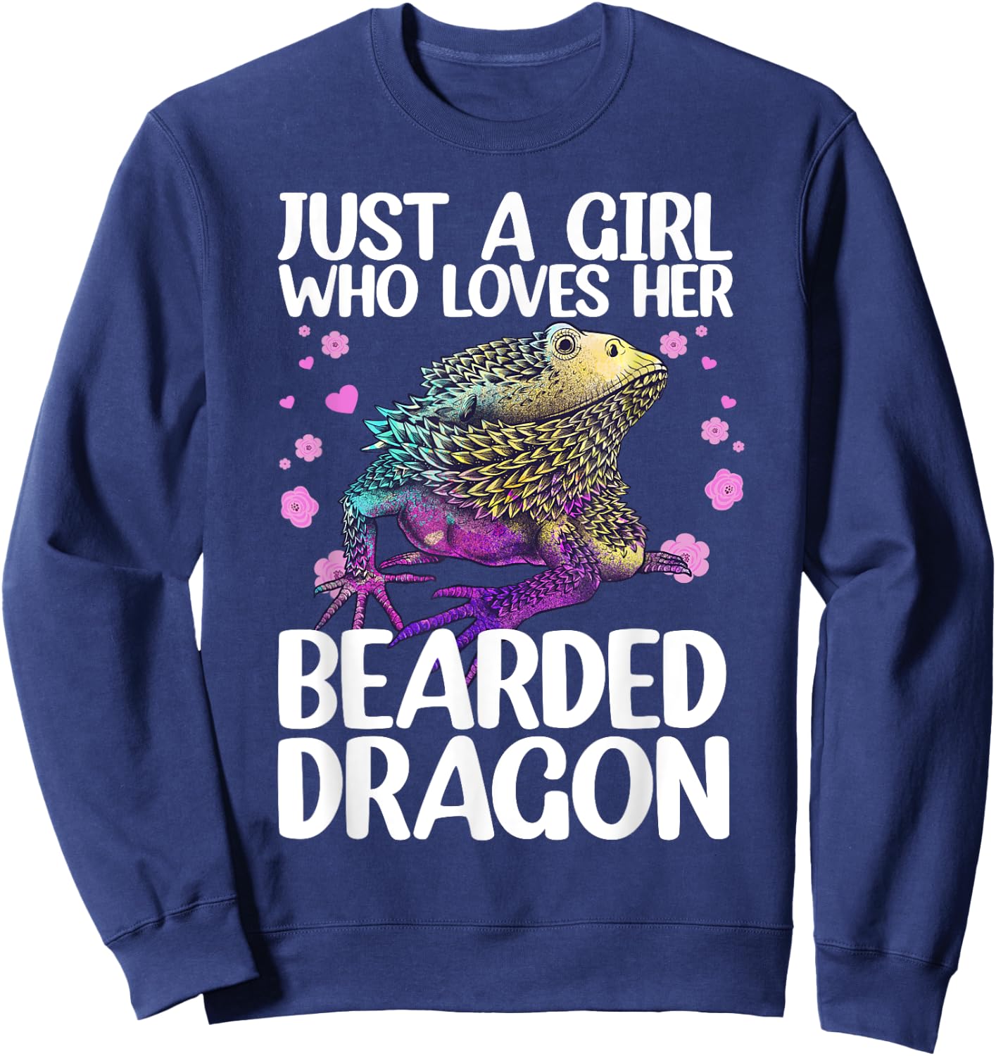 Cool Bearded Dragon Women Reptile Lovers Pet Lizard Sweatshirt - Sweatshirt | Navy