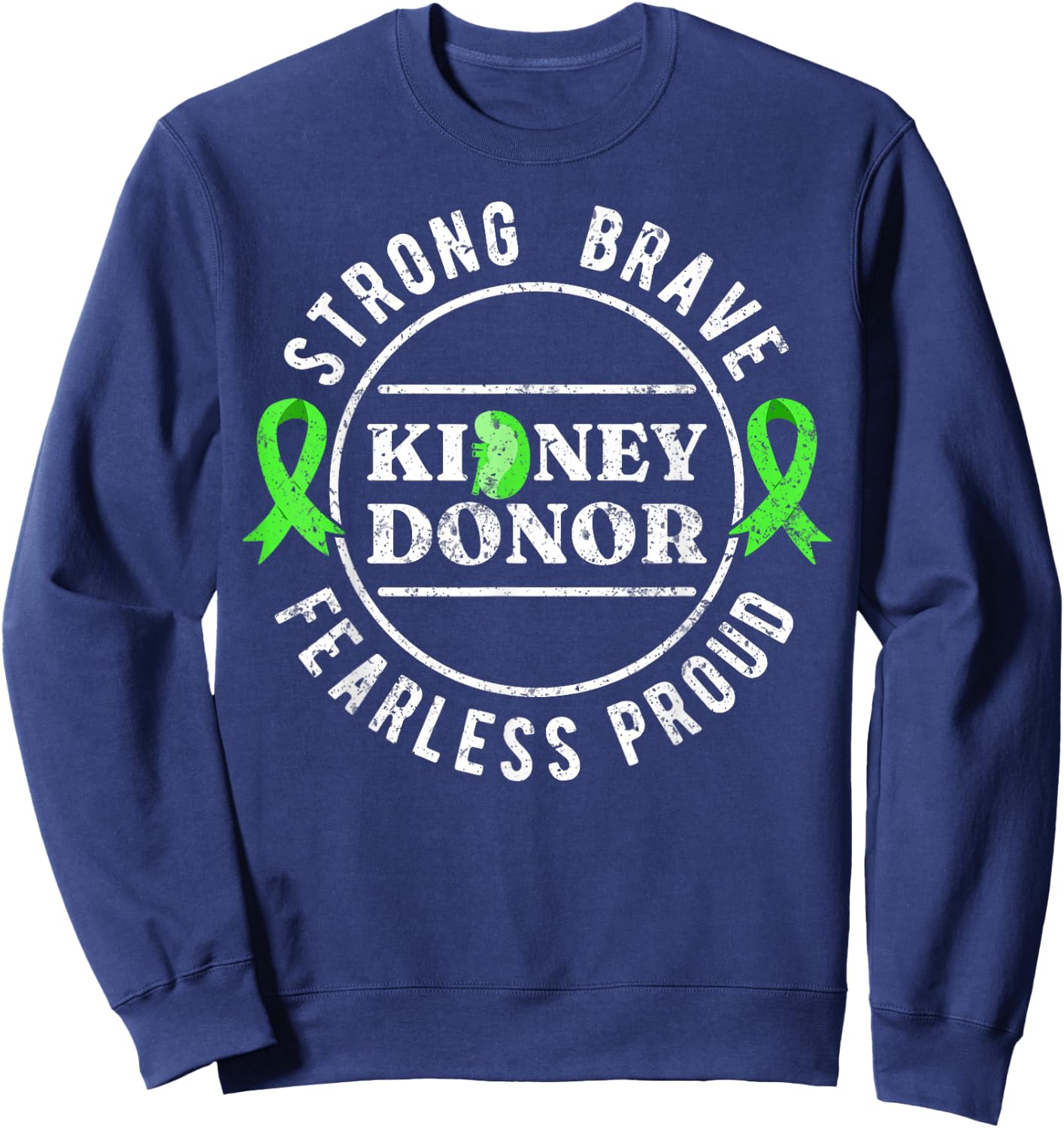 Kidney Donor Organ Donation Women's Classic Fit Black Cotton Sweatshirt - Sweatshirt | Navy