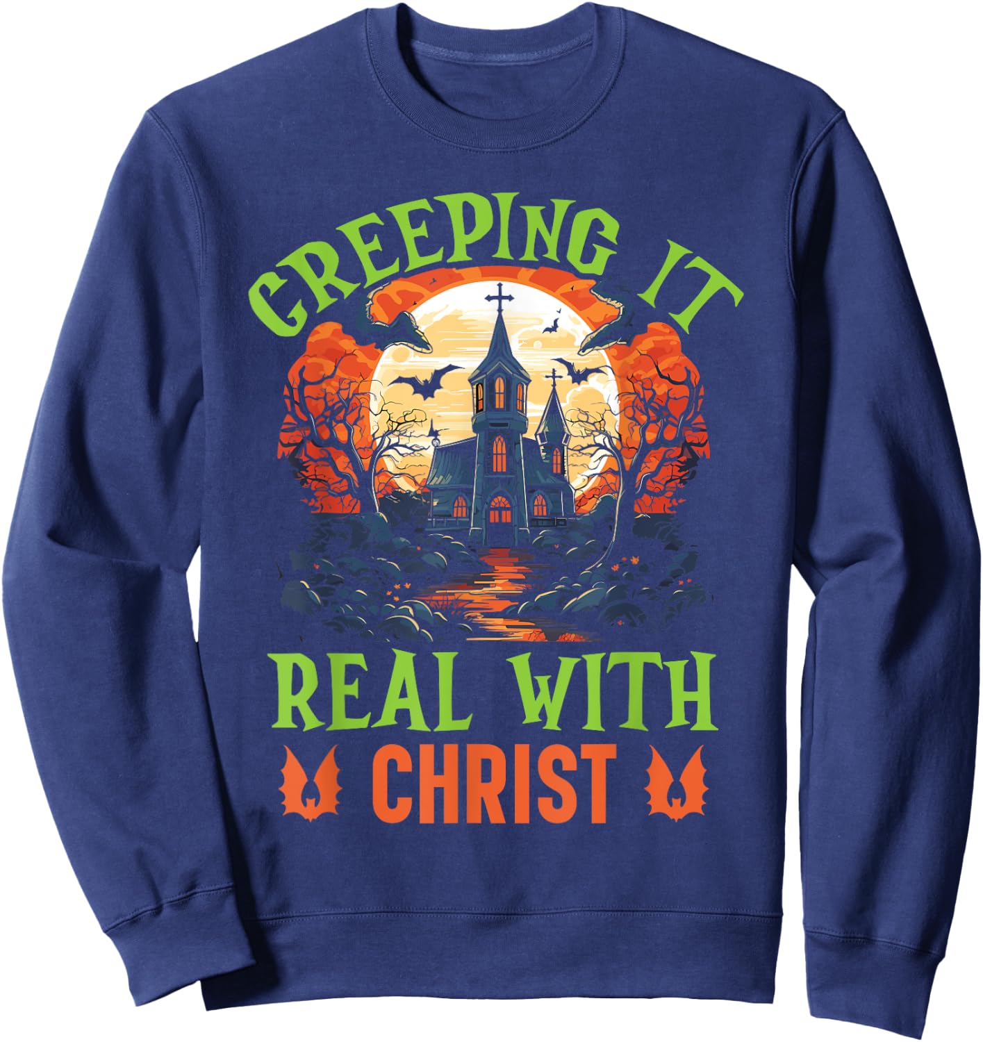 Christian Halloween Jesus Christ Trick Or Treat Christianity Sweatshirt - Sweatshirt | Navy