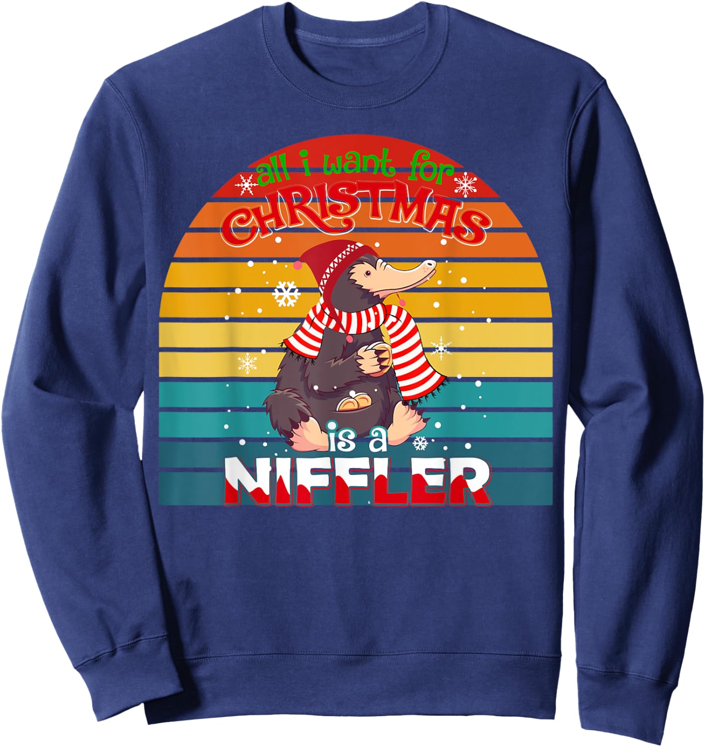 All I Want for Christmas is a Niffler Men Kids Xmas Family Sweatshirt - Sweatshirt | Navy