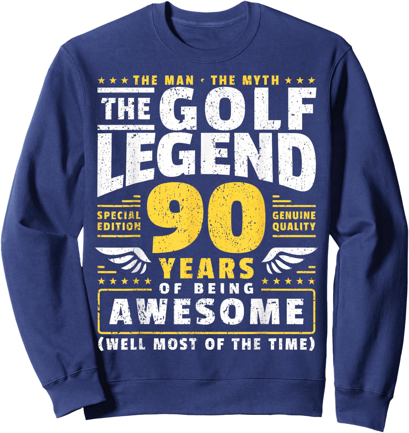 90th Birthday Golf Player 90 Years Old Golfer Sweatshirt - Sweatshirt | Navy