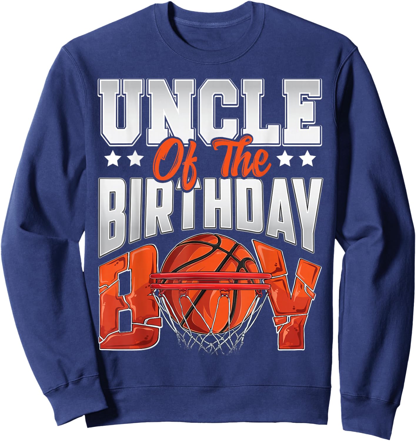 Uncle basketball birthday Boy Family Baller b-day Party Sweatshirt - Sweatshirt | Navy