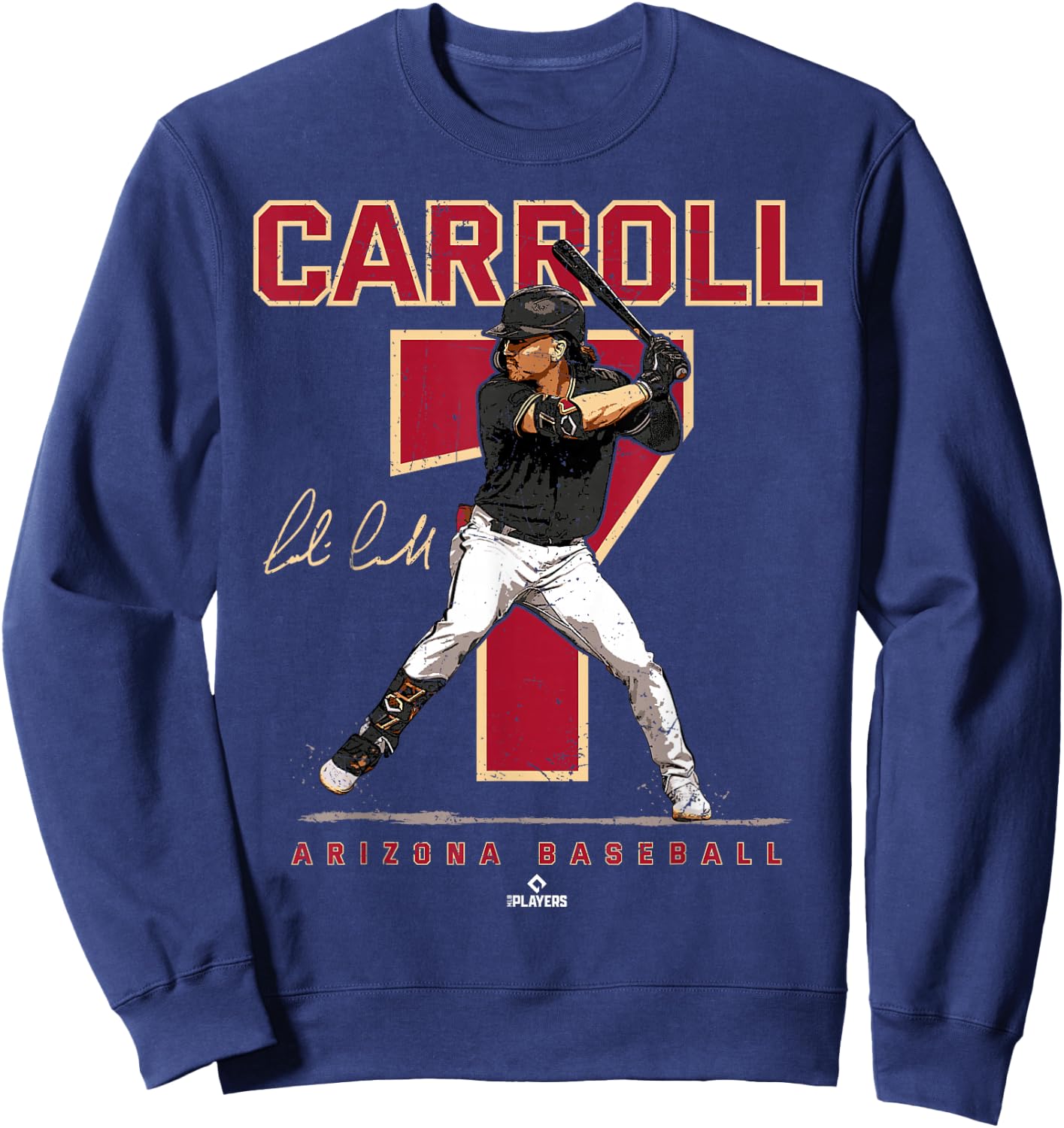 Number and Portrait Corbin Carroll Arizona Sweatshirt - Sweatshirt | Navy