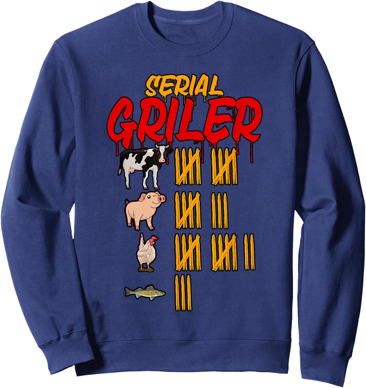 Serial Griller Pitmaster BBQ Smoker Sweatshirt - Sweatshirt | Navy