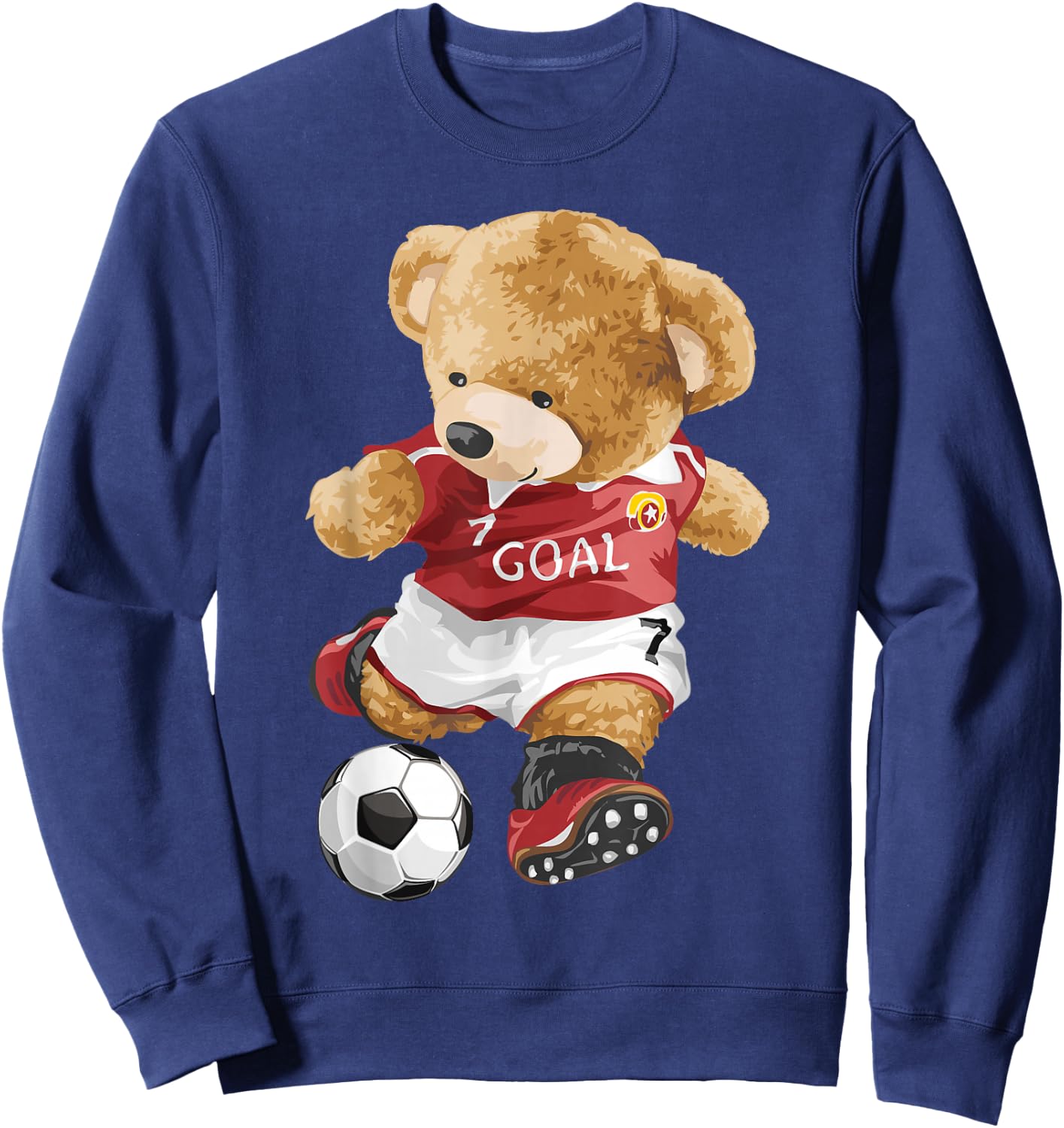 Cute teddy bear playing soccer Sweatshirt - Sweatshirt | Navy