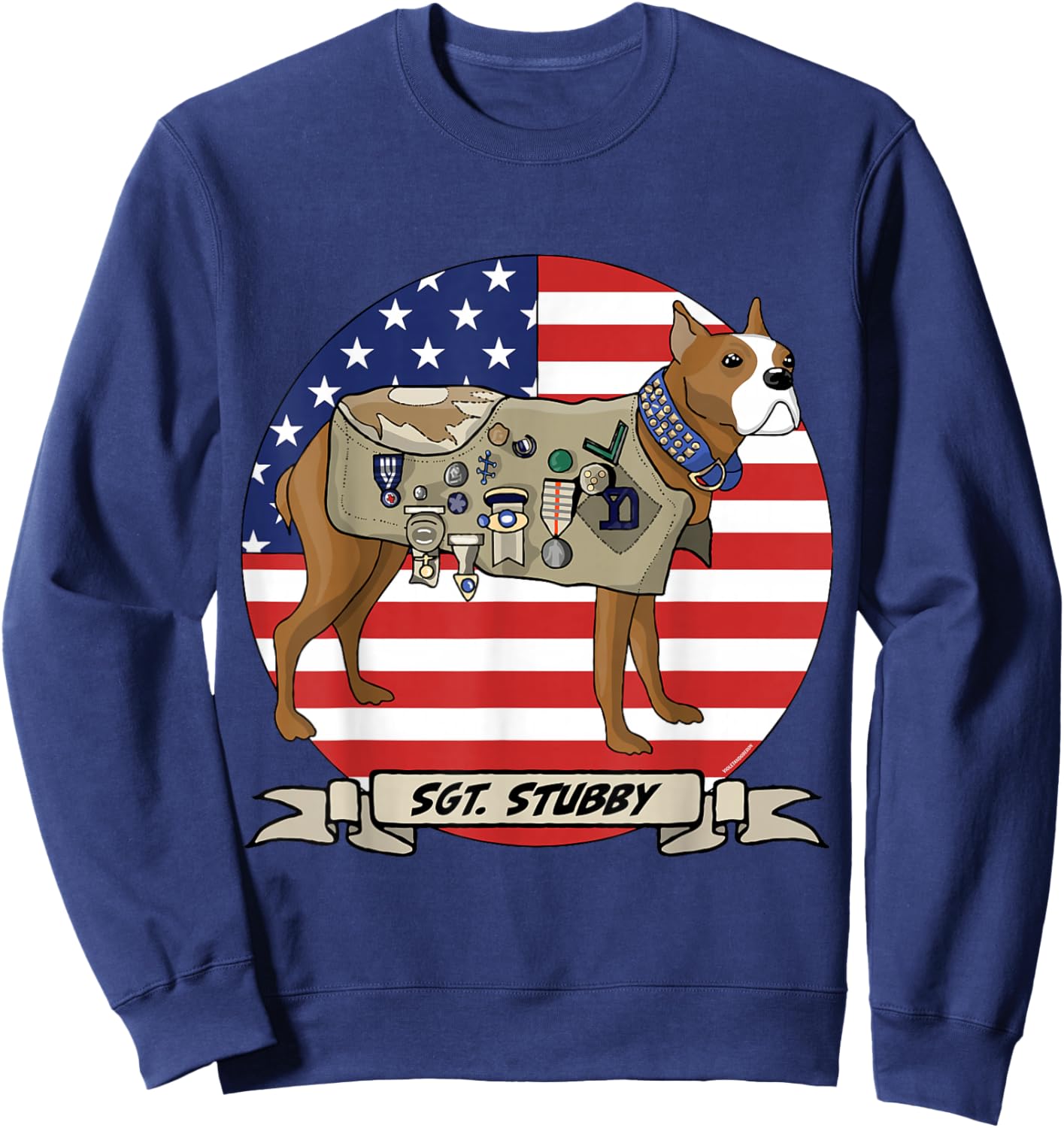American War Dog Sergeant Stubby Sweatshirt - Sweatshirt | Navy