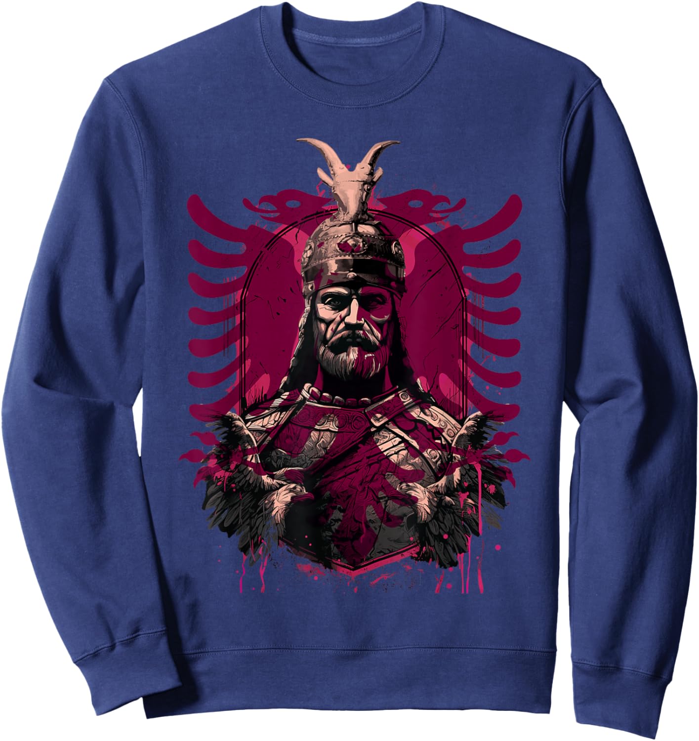 Skanderbeg Albanian National Hero Eagle Kosovo Albanian Sweatshirt - Sweatshirt | Navy