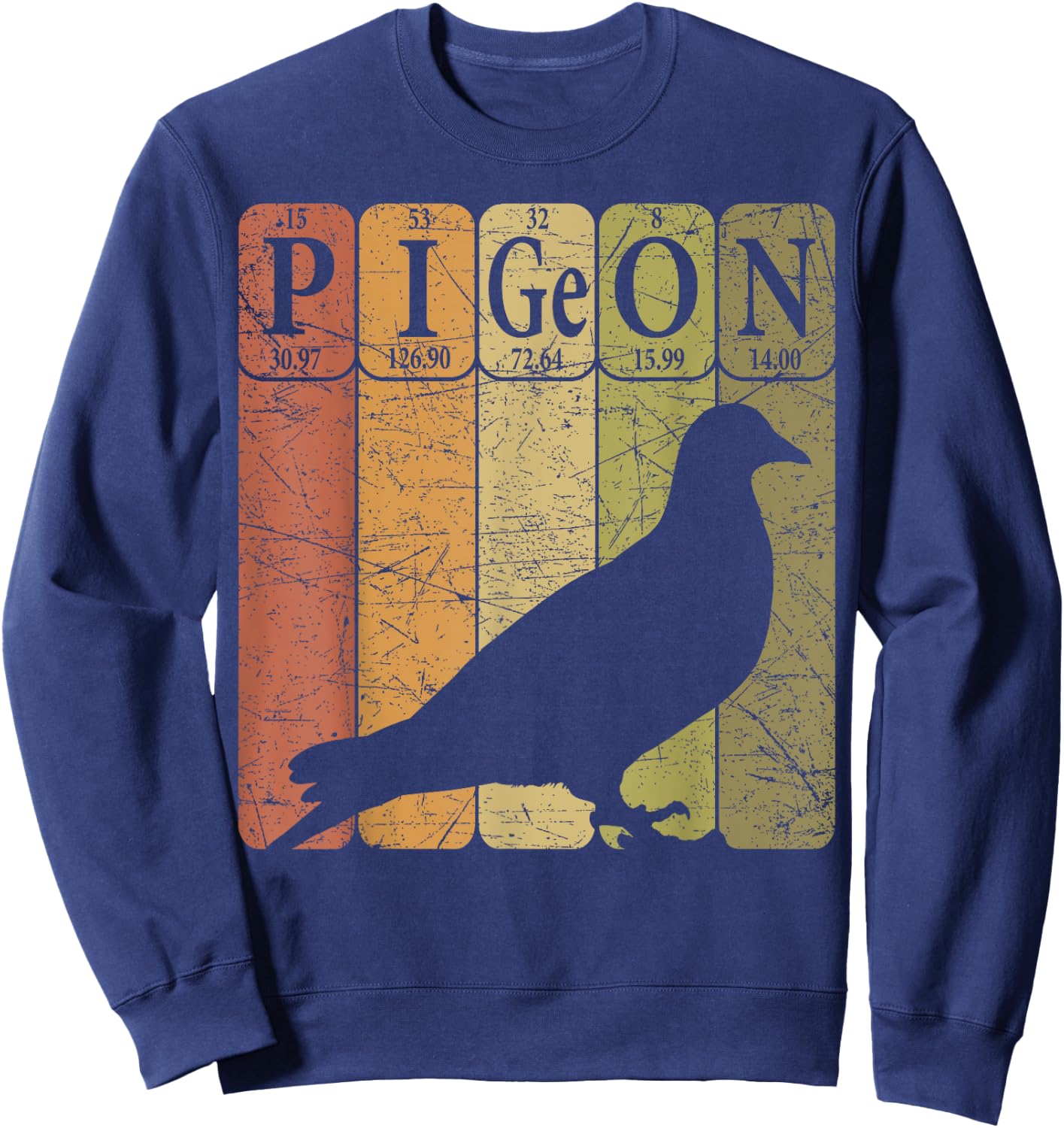 Pigeon Periodic Table Elements Birdwatching Ornithology Sweatshirt - Sweatshirt | Navy