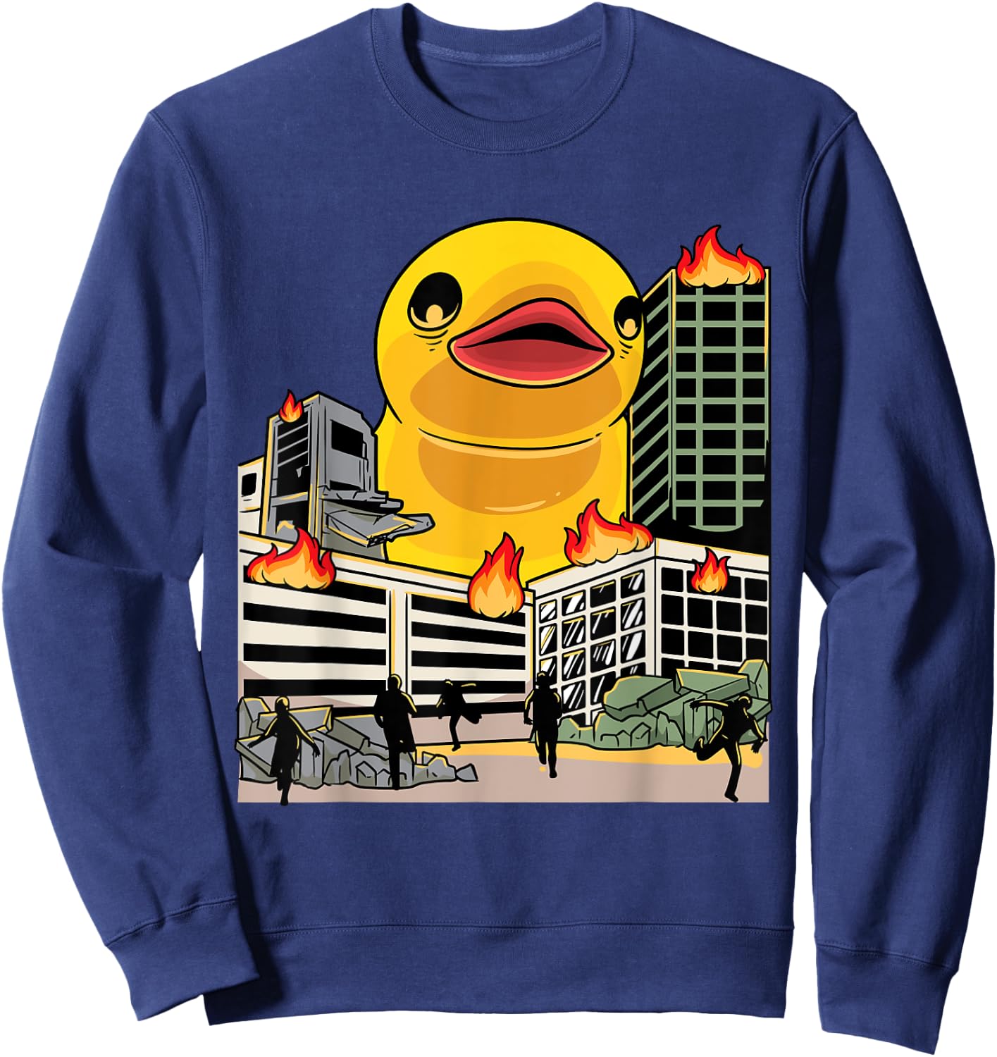 Funny Huge Rubber Duck Lover Kids Sweatshirt - Sweatshirt | Navy