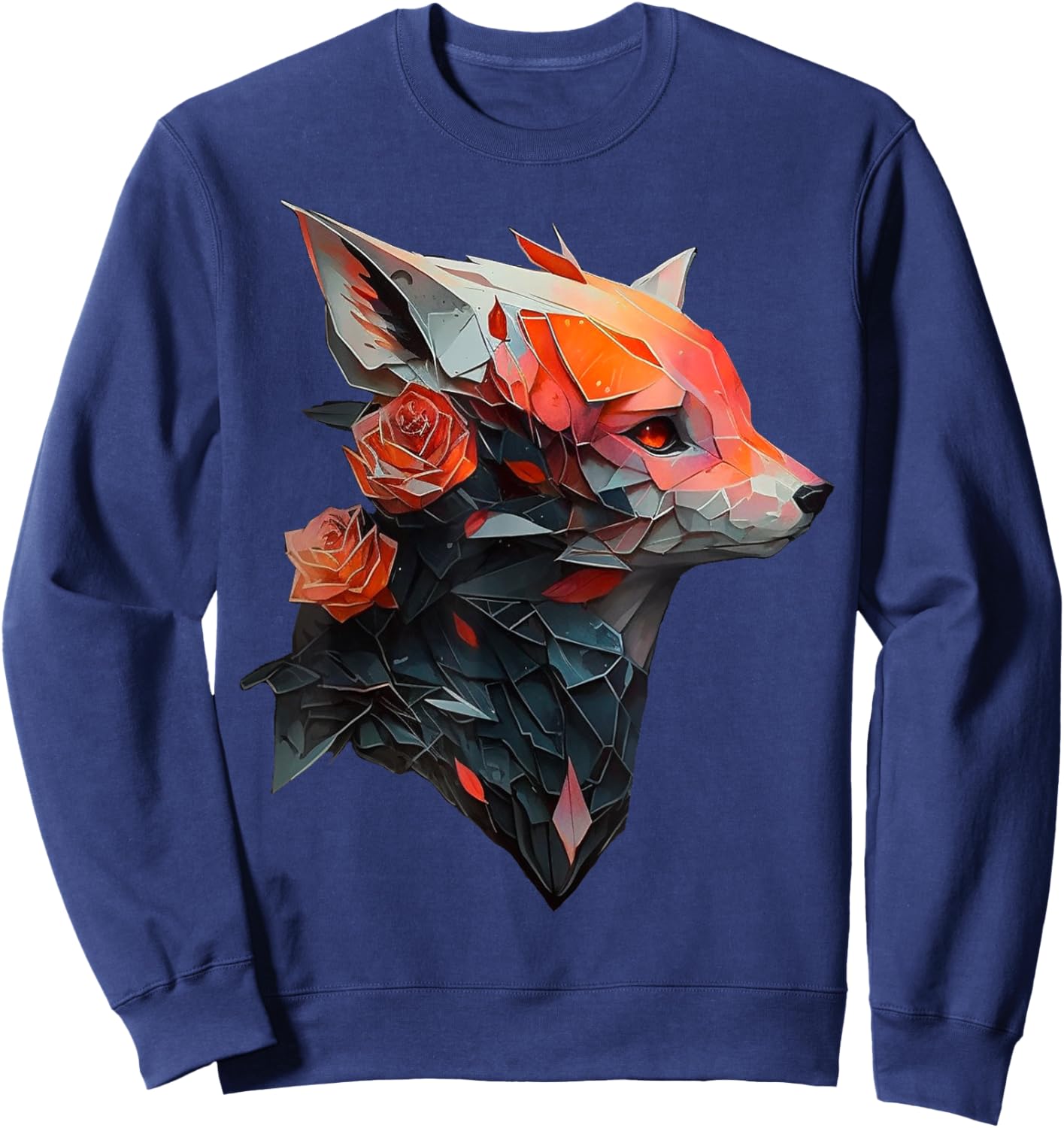 Fox art animal lovers motif animals Sweatshirt - Sweatshirt | Navy