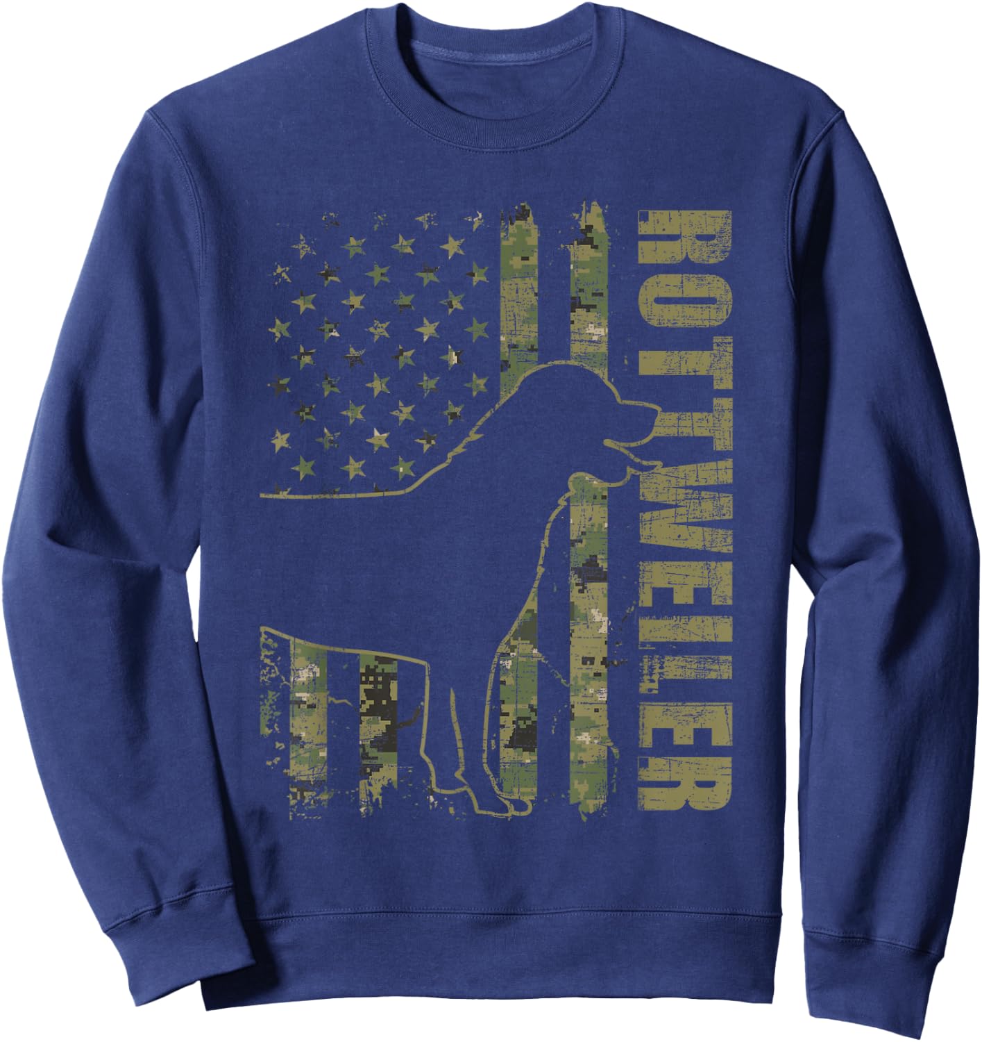 Rottweiler - USA American Flag Camouflage Dog Owner Sweatshirt - Sweatshirt | Navy