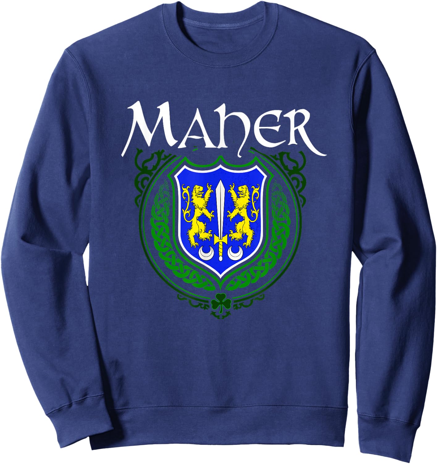 Maher Surname Irish Clan Tartan Badge Ireland Sweatshirt - Sweatshirt | Navy