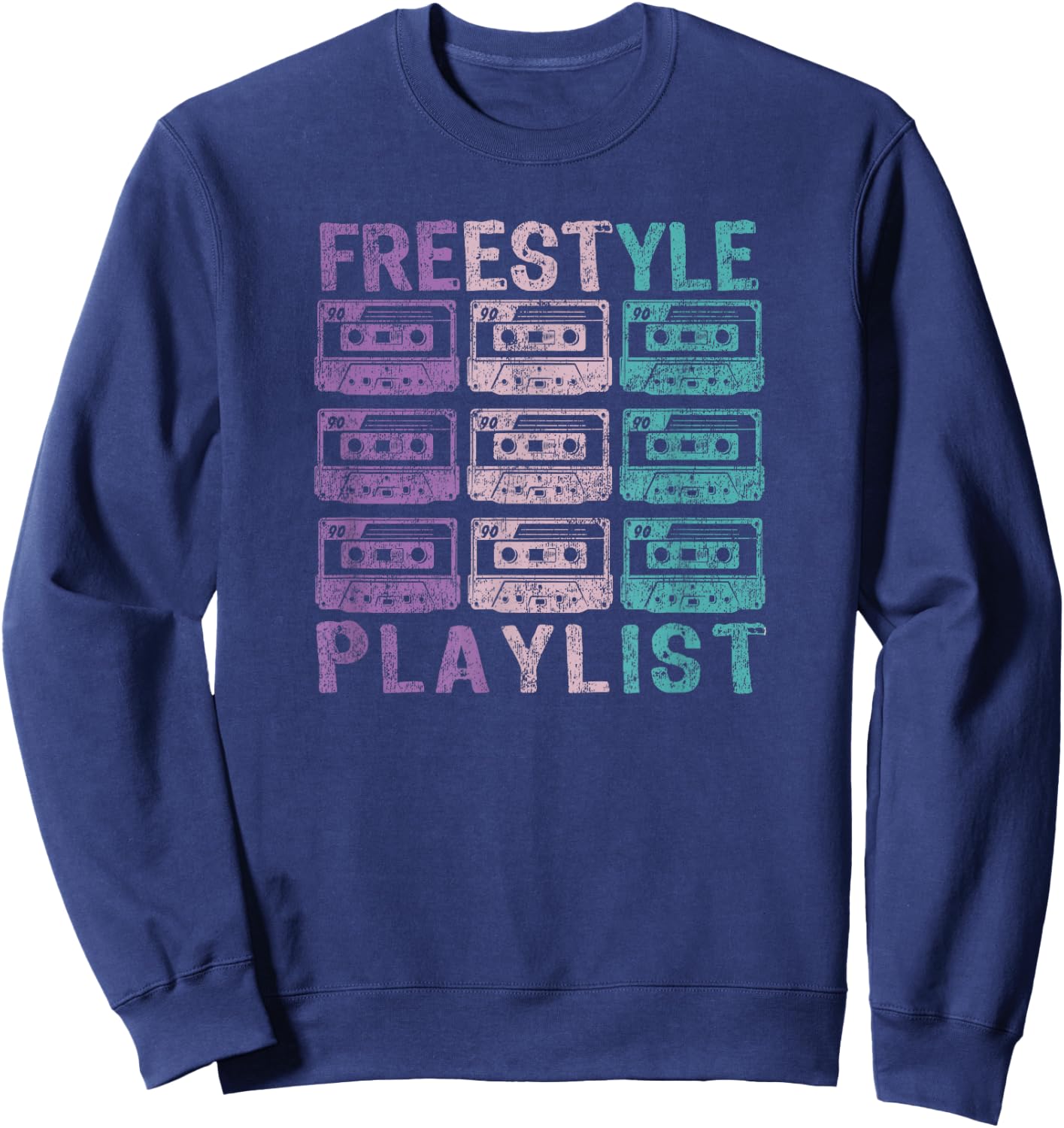 Freestyle Concert Vintage Look 80s Dance Music Sweatshirt - Sweatshirt | Navy