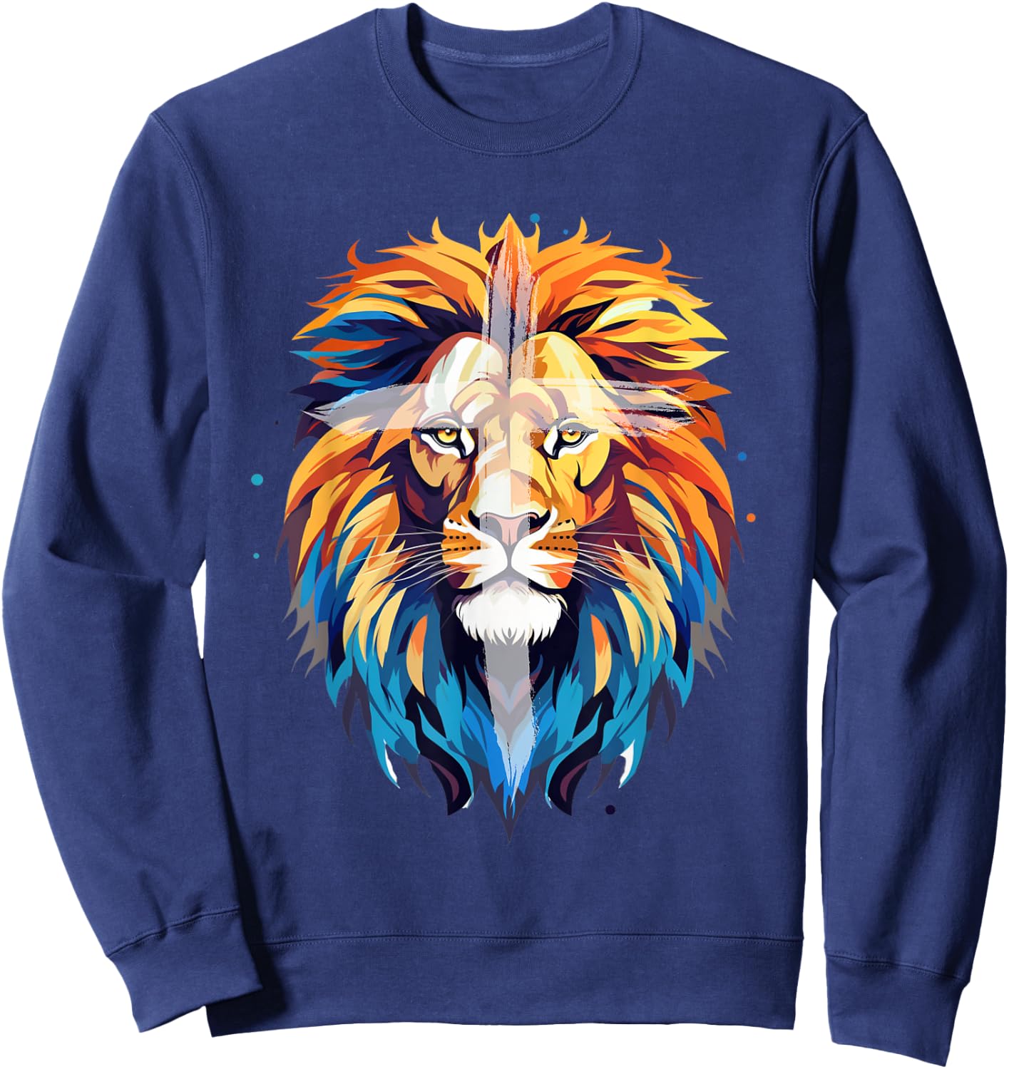 Jesus Lion of Judah Jesus Cross Faith Christian Kid Men Girl Sweatshirt - Sweatshirt | Navy