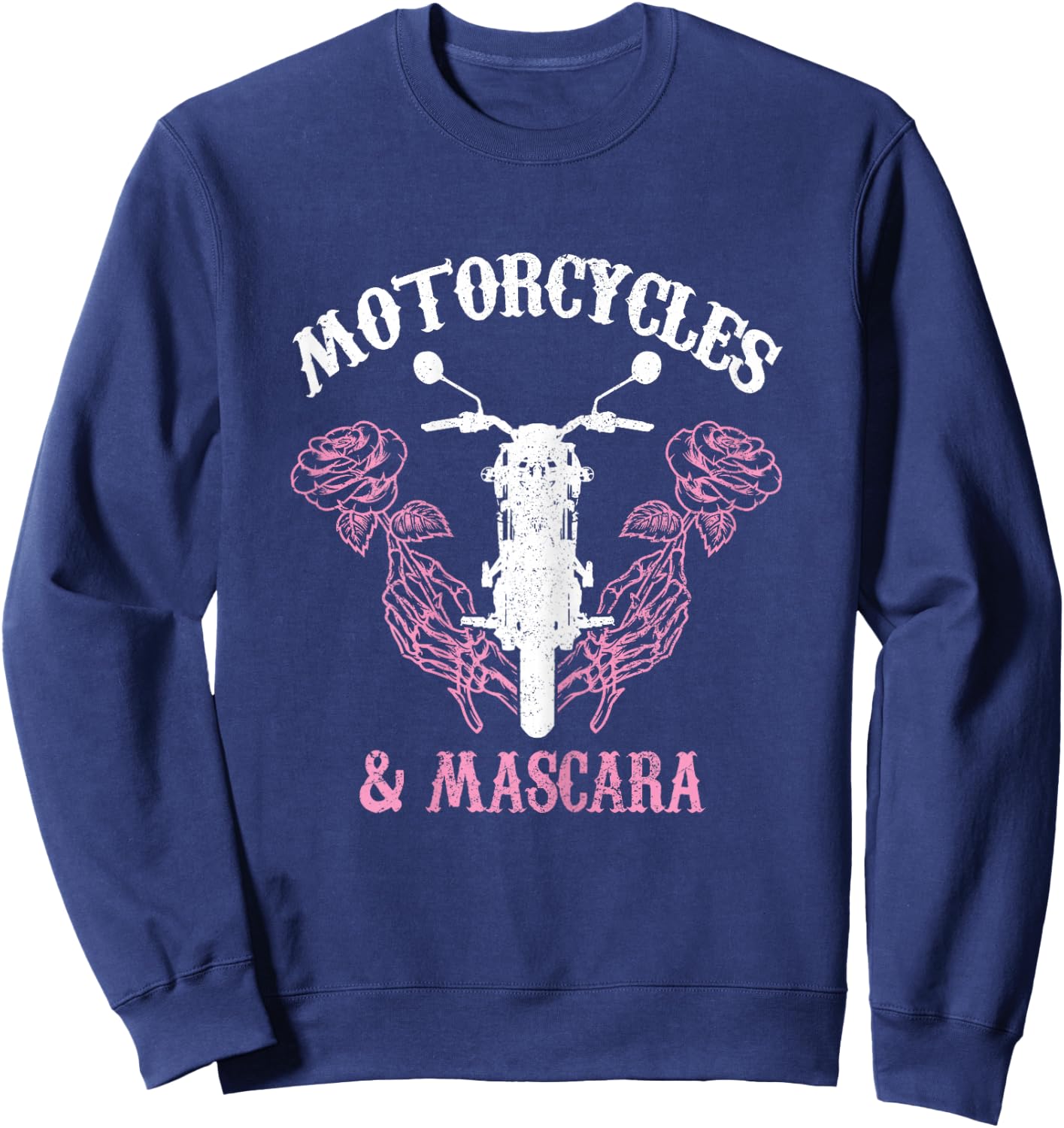 Motorcycles & Mascara Biker Girl Vintage Sweatshirt - Sweatshirt | Navy