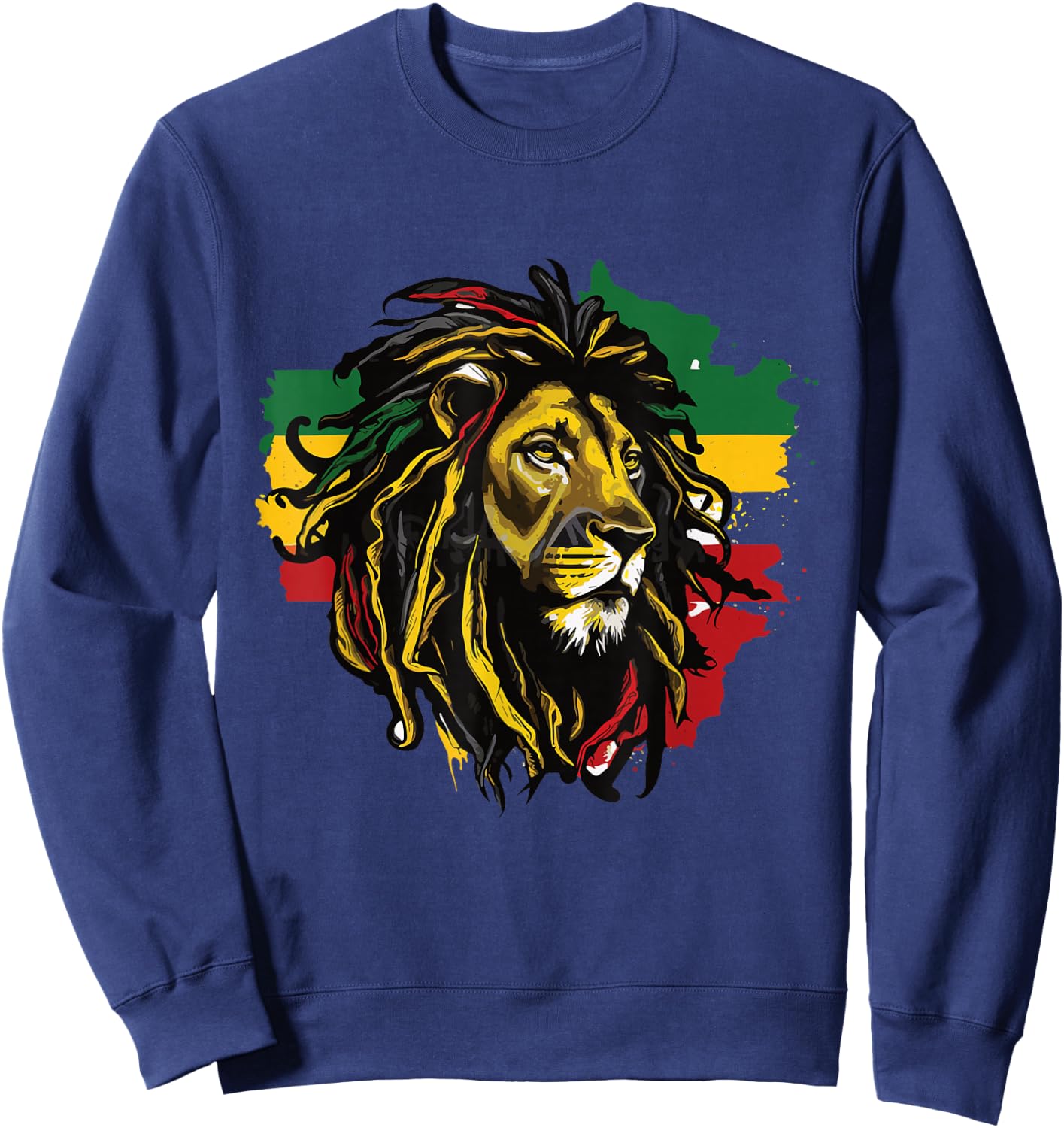 Jamaican Lion Jamaican Rasta Flag Lion Of Judah Reggae Music Sweatshirt - Sweatshirt | Navy