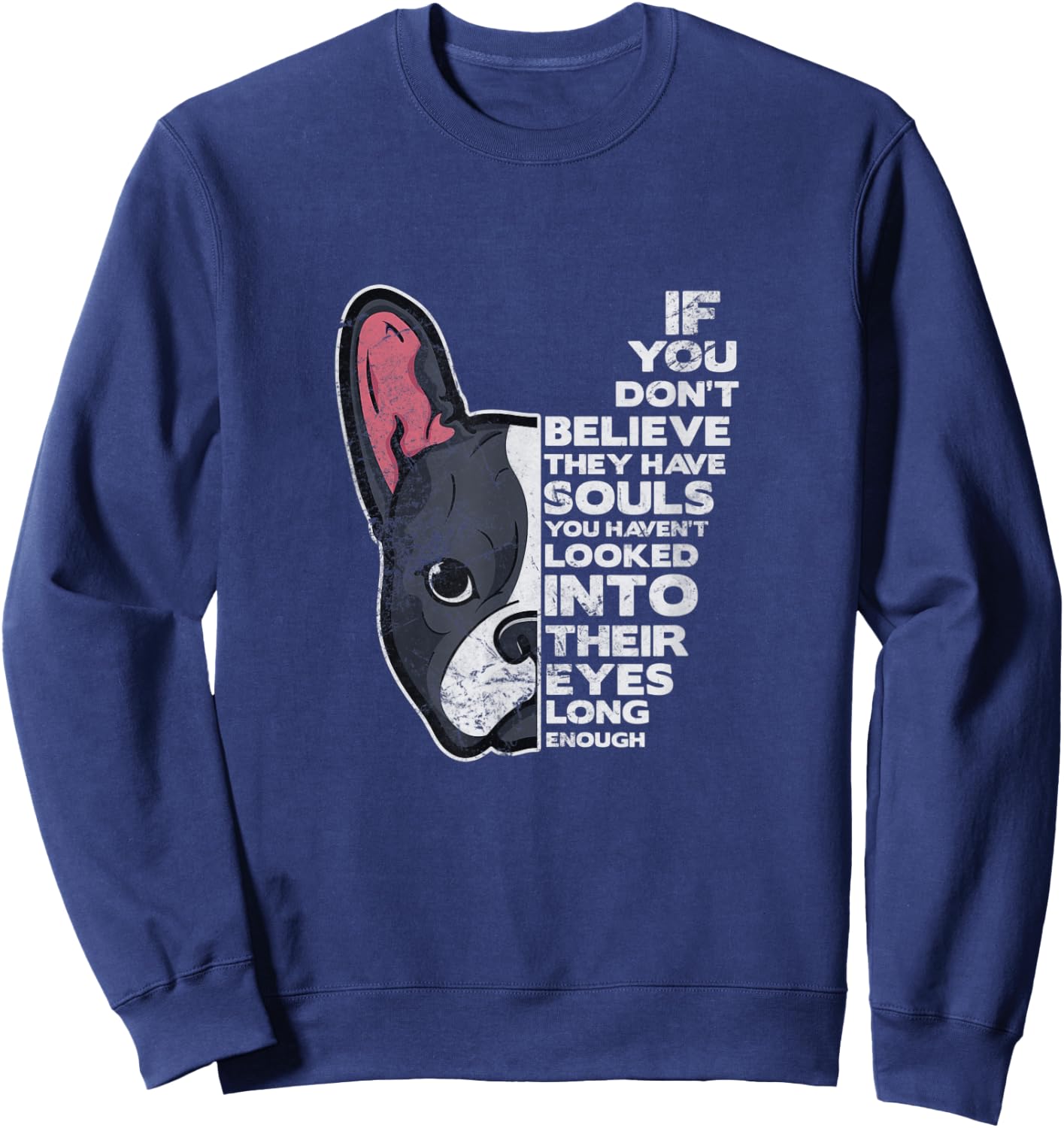 Best Dog Ever Boston Terrier Mom Bostie Terrier Dad Retro Men Women Kids Sweatshirt - Sweatshirt | Navy