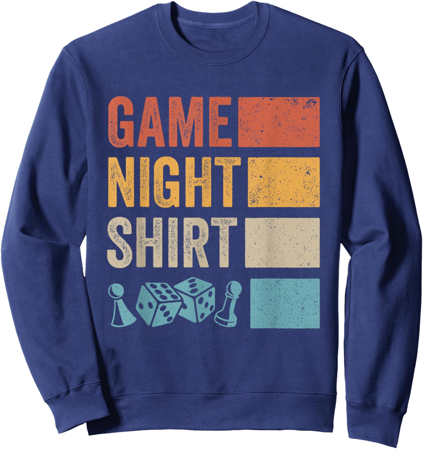 Retro Boardgaming Game Night Sweatshirt - Sweatshirt | Navy