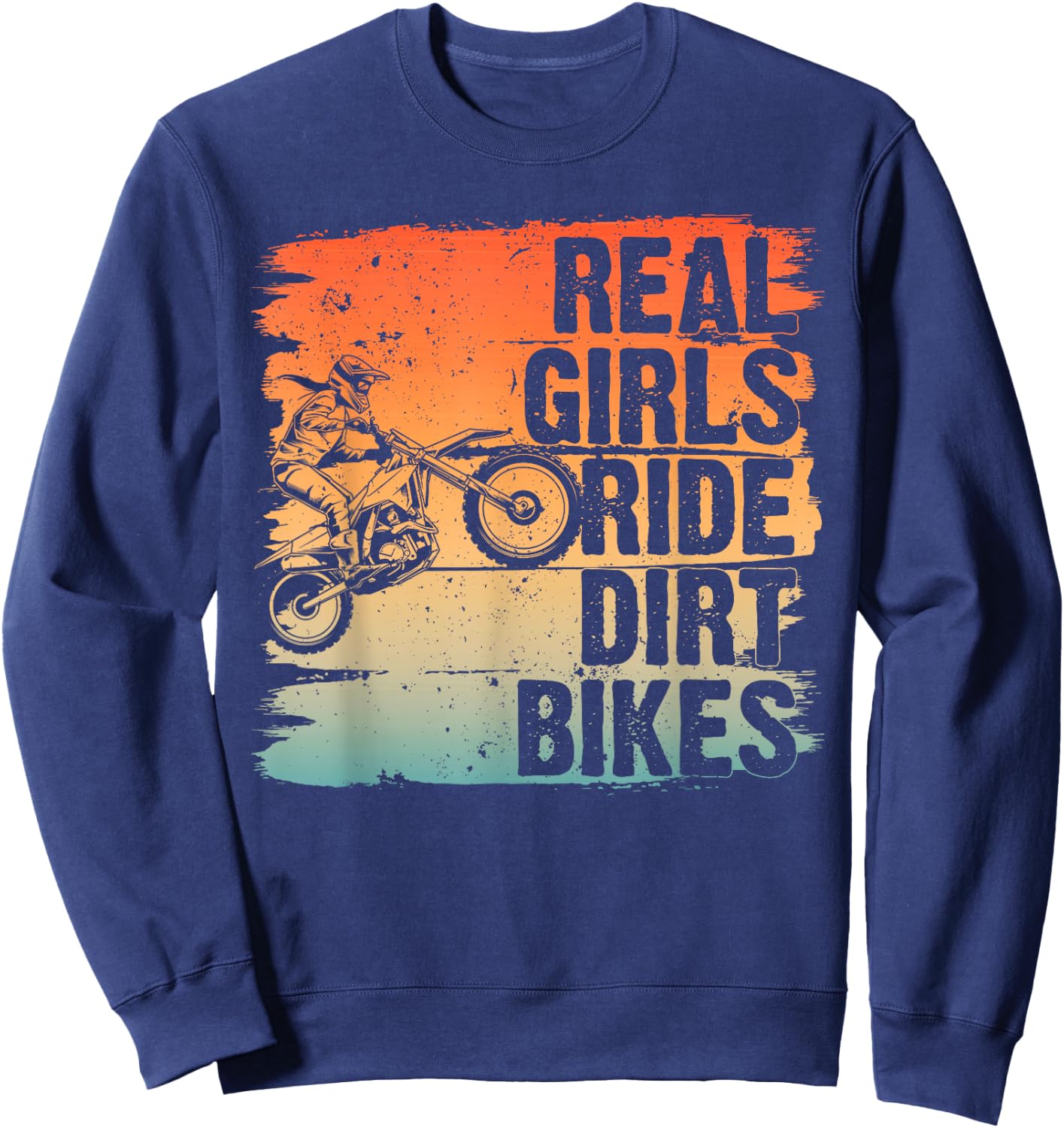 Cool Dirt Bike Girls Motocross Biker Racer Sport Sweatshirt - Sweatshirt | Navy