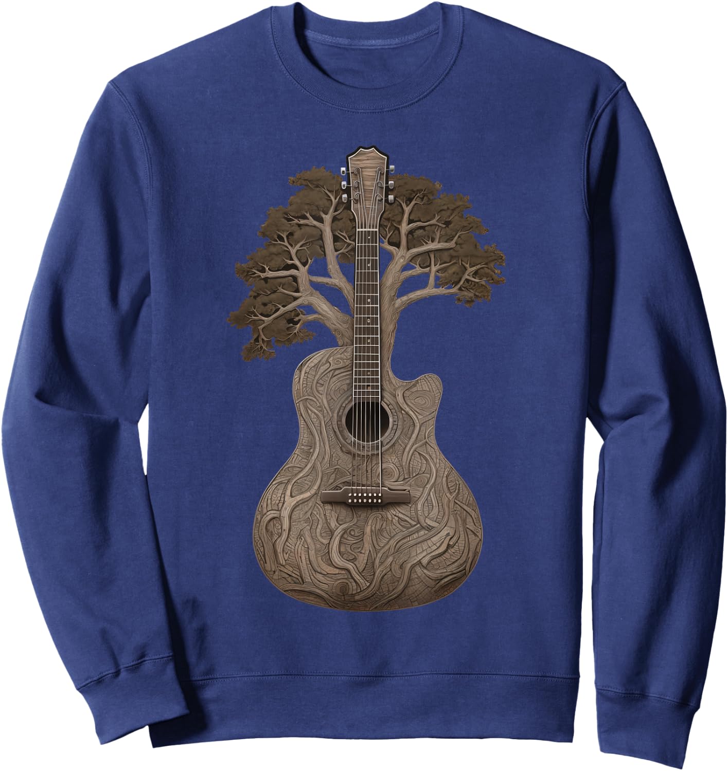 Harmonious Tree of Life Acoustic Guitar Sweatshirt - Sweatshirt | Navy