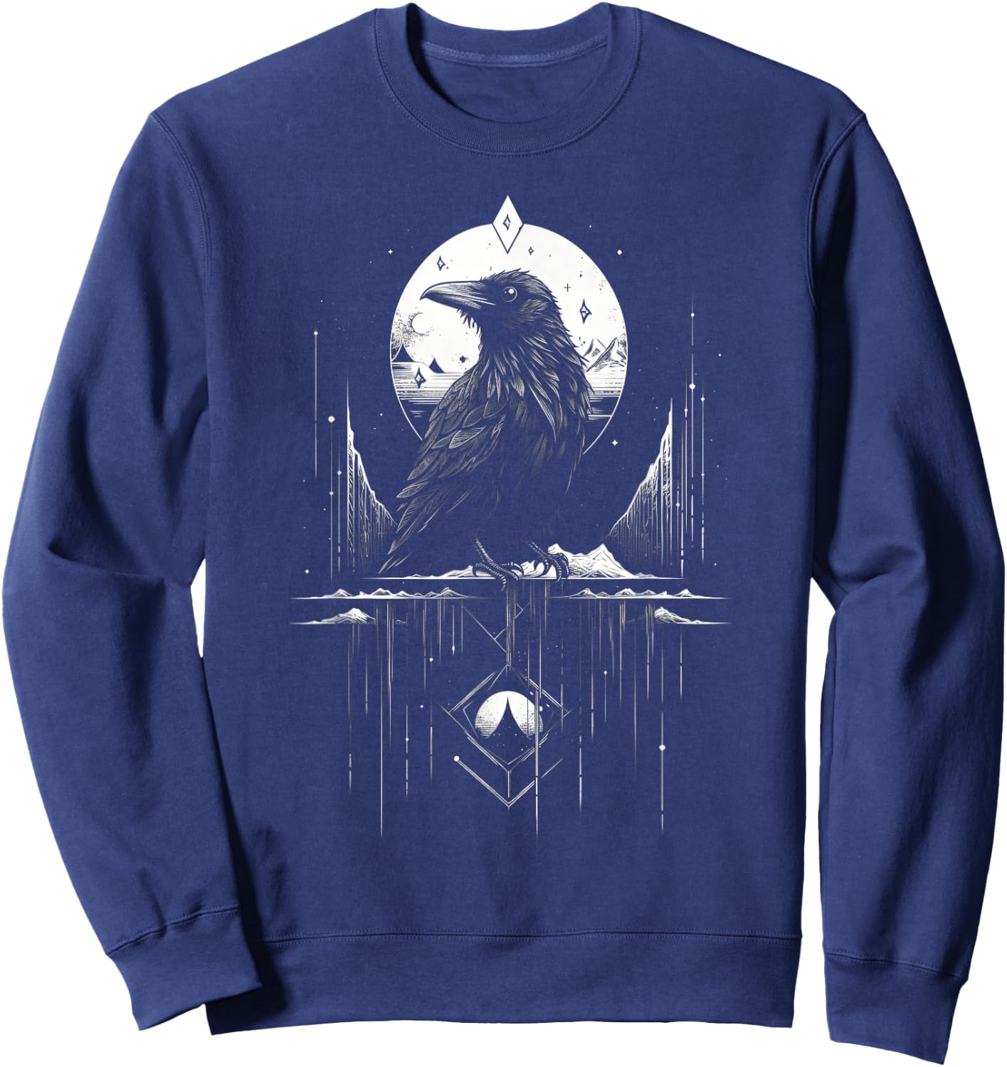 Raven Crow Dark Bird Witchcraft Omens Midnight Sweatshirt - Sweatshirt | Navy