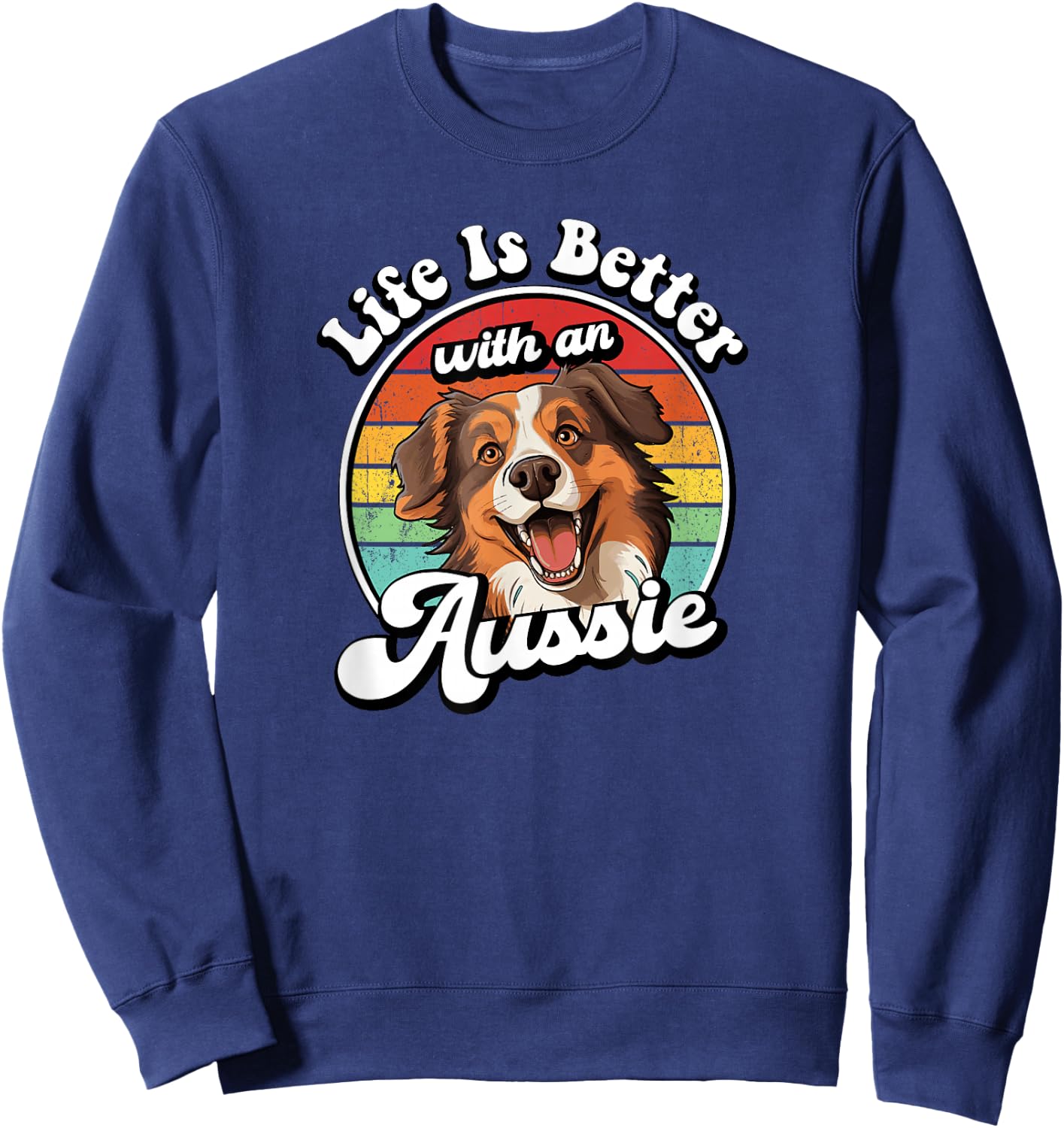 Retro Vintage Life Is Better Red Aussie Lover Sweatshirt - Sweatshirt | Navy