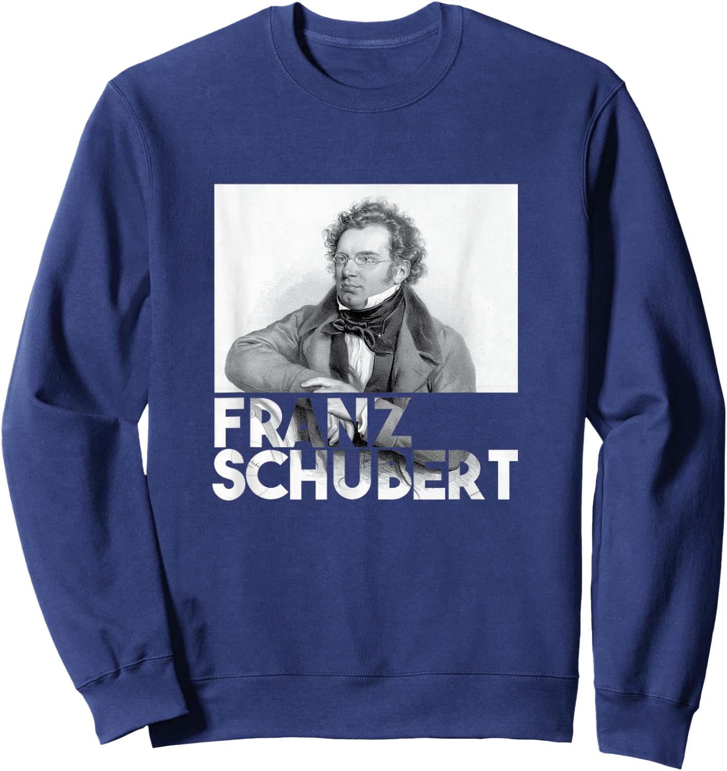 Franz Schubert Composer Portrait Sweatshirt - Sweatshirt | Navy