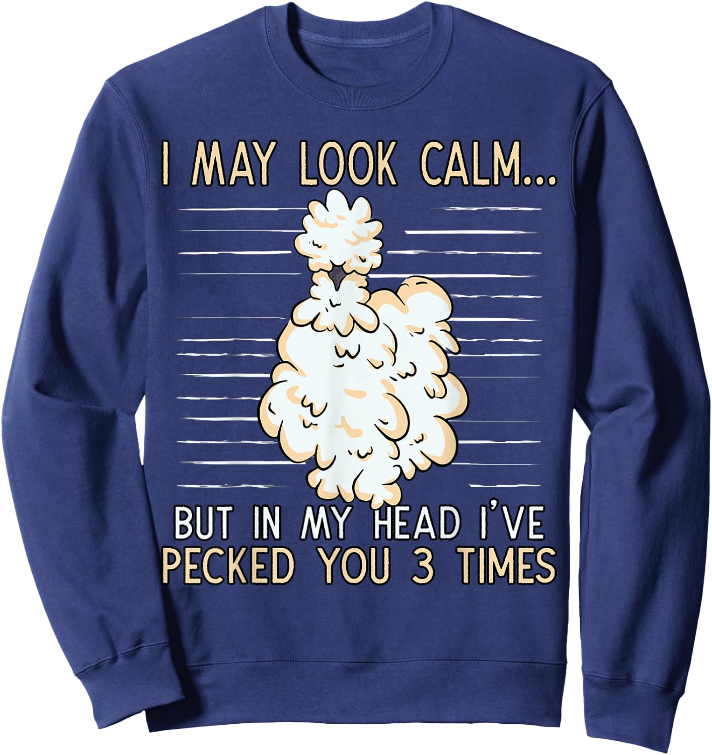 Silkie Chicken Farming Farmer Crazy Chinese Silky Chicken Sweatshirt - Sweatshirt | Navy