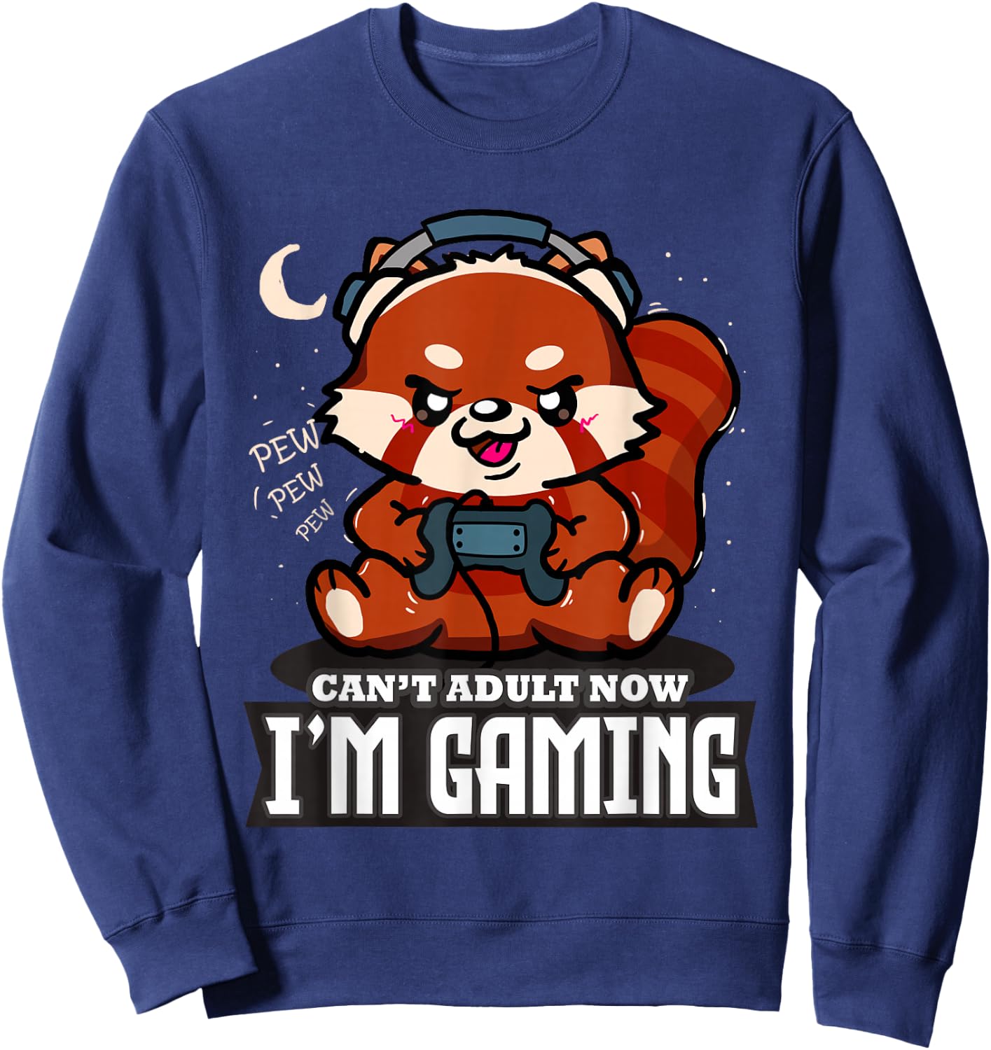 Ich kann jetzt nicht erwachsen werden, ich spielen Red Panda Gamer Sweatshirt - Sweatshirt | Navy