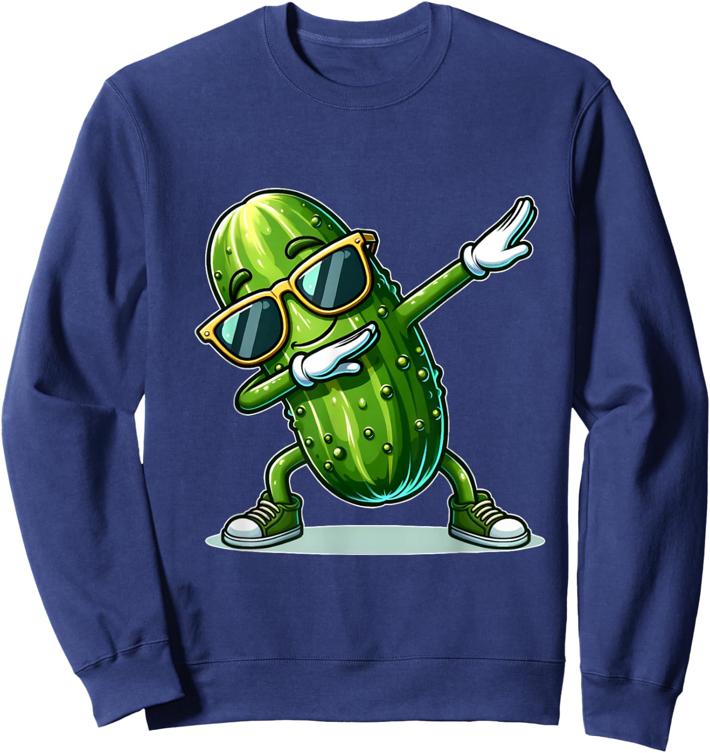 Dabbing Pickle Cucumber Funny Pickle Sweatshirt - Sweatshirt | Navy