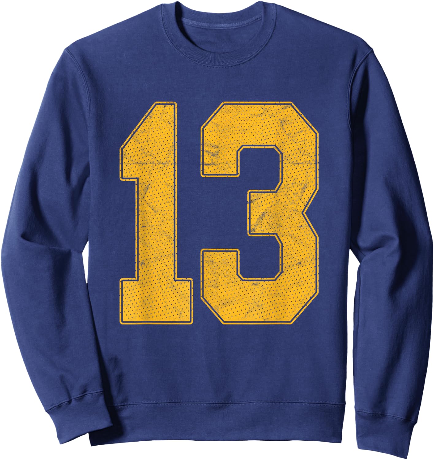 Number 13 Numbered Uniform Sports Team Jersey 13th Birthday Sweatshirt - Sweatshirt | Navy