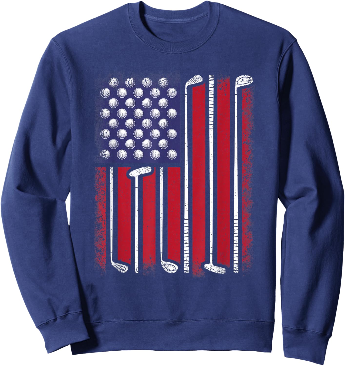 Funny Golf American Flag Golf Player Vintage Golfer Men Boys Sweatshirt - Sweatshirt | Navy