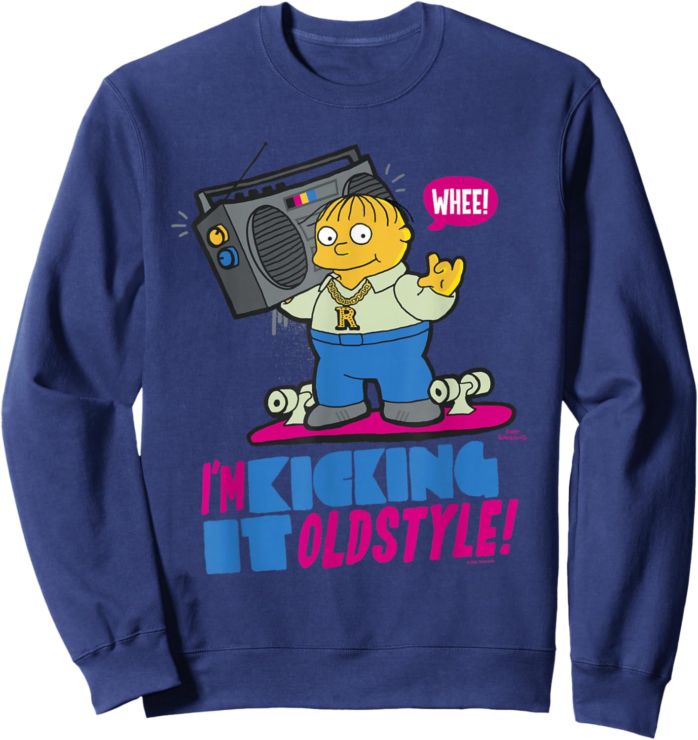 The Simpsons Ralph Wiggum I'm Kicking it Old Style Sweatshirt - Sweatshirt | Navy